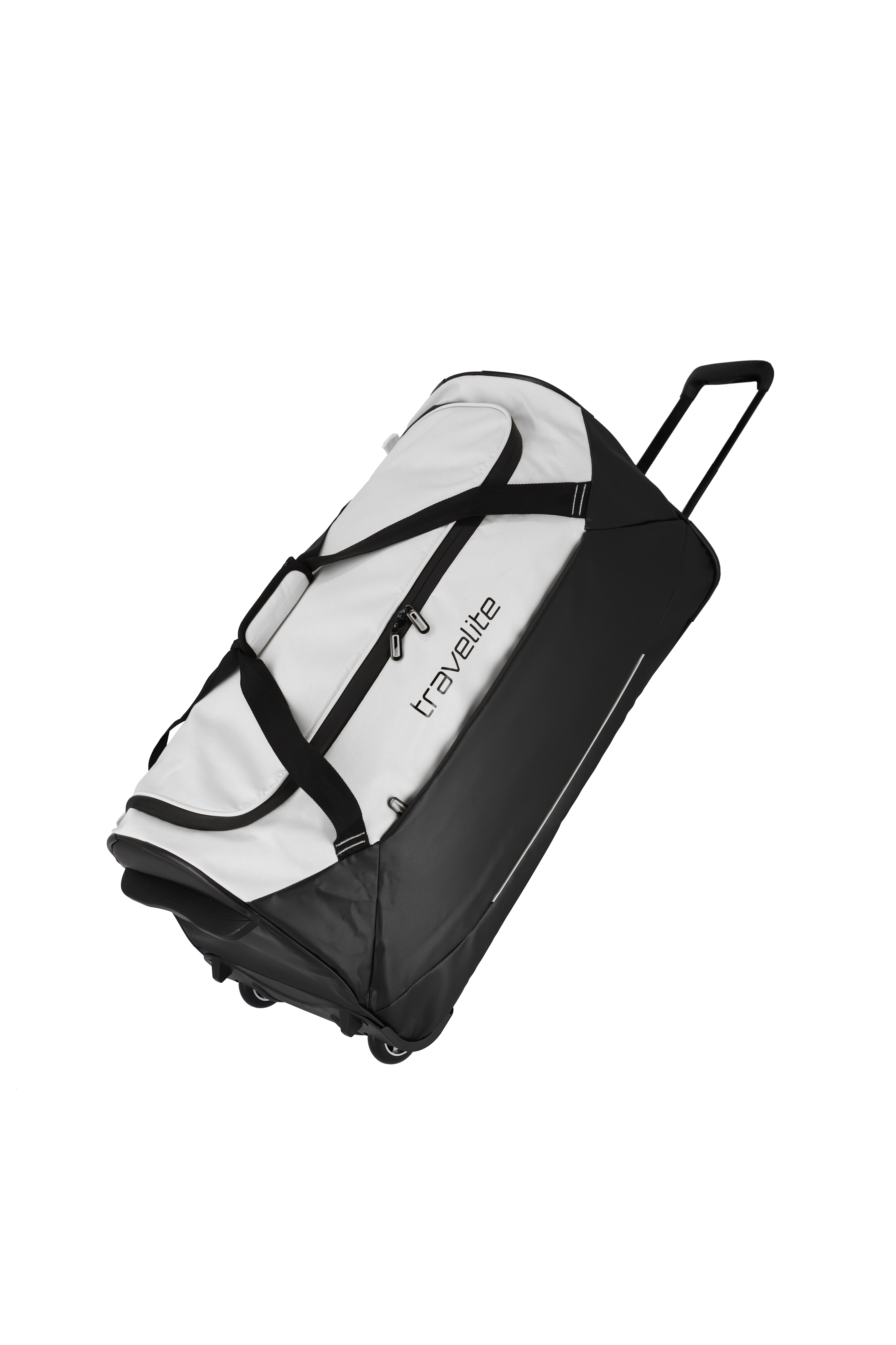 Travelite BASICS Rollenreisetasche L Plane, Schwarz/Weiß