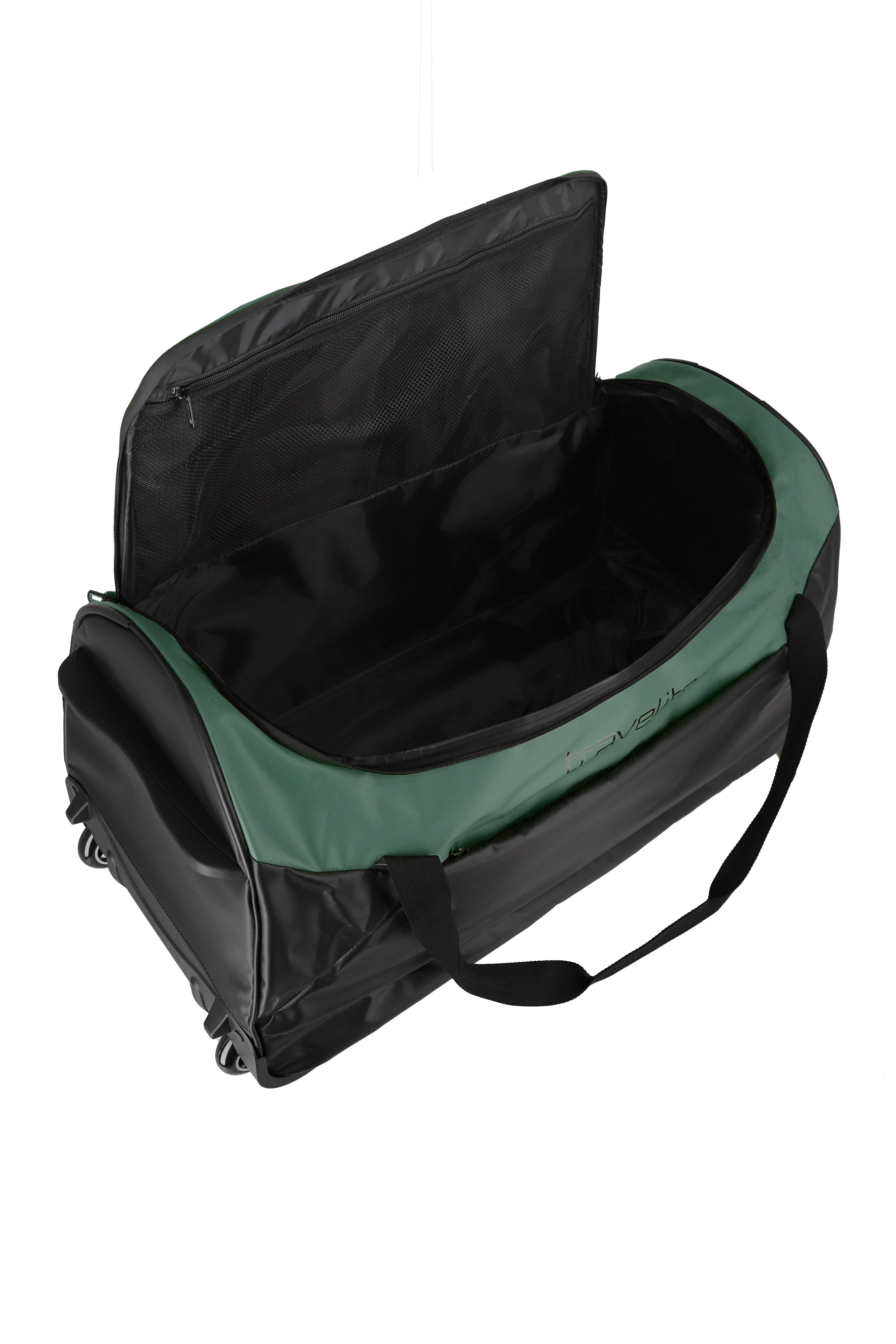 Travelite BASICS Rollenreisetasche L Plane, Schwarz/Grün