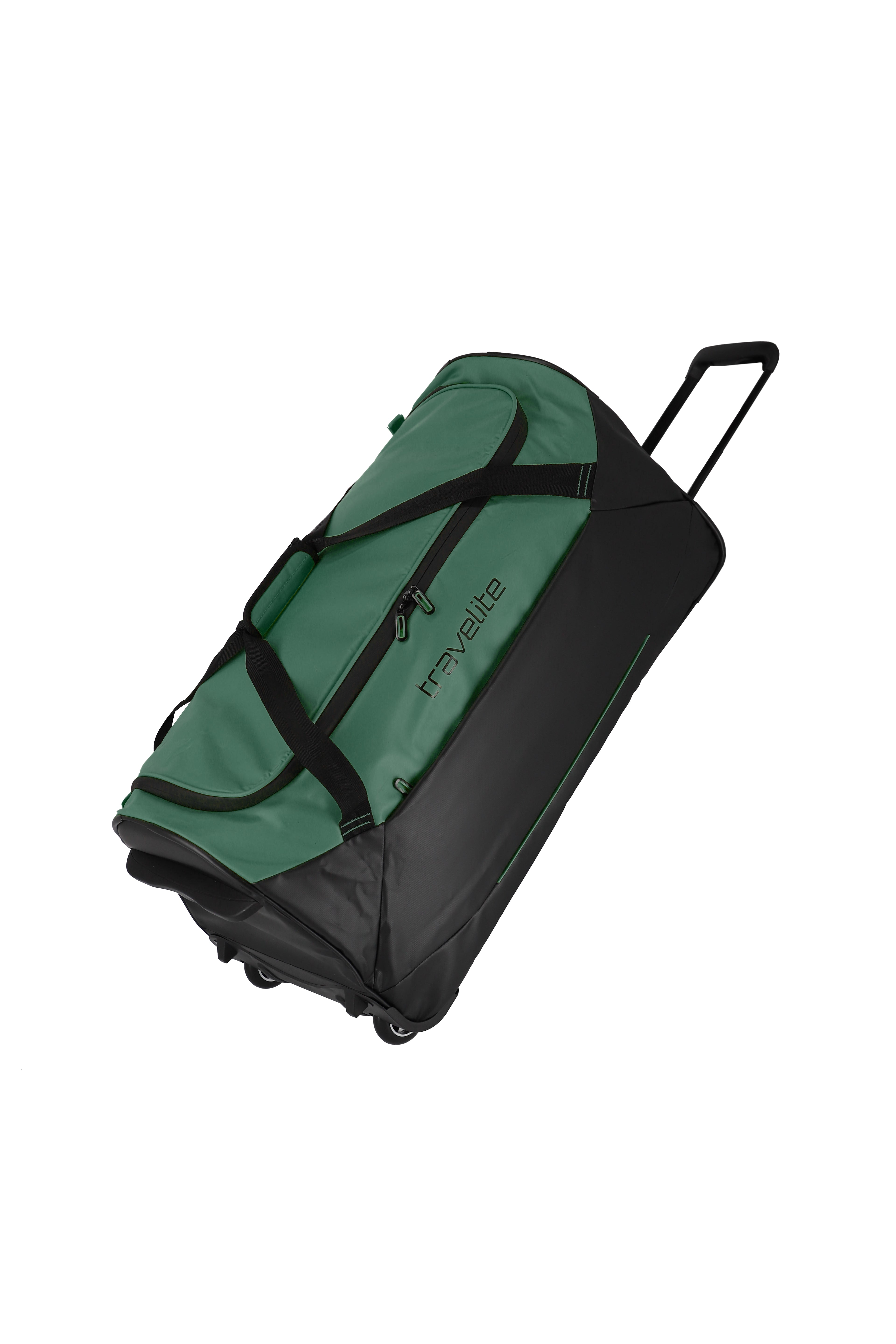 Travelite BASICS Rollenreisetasche L Plane, Schwarz/Grün