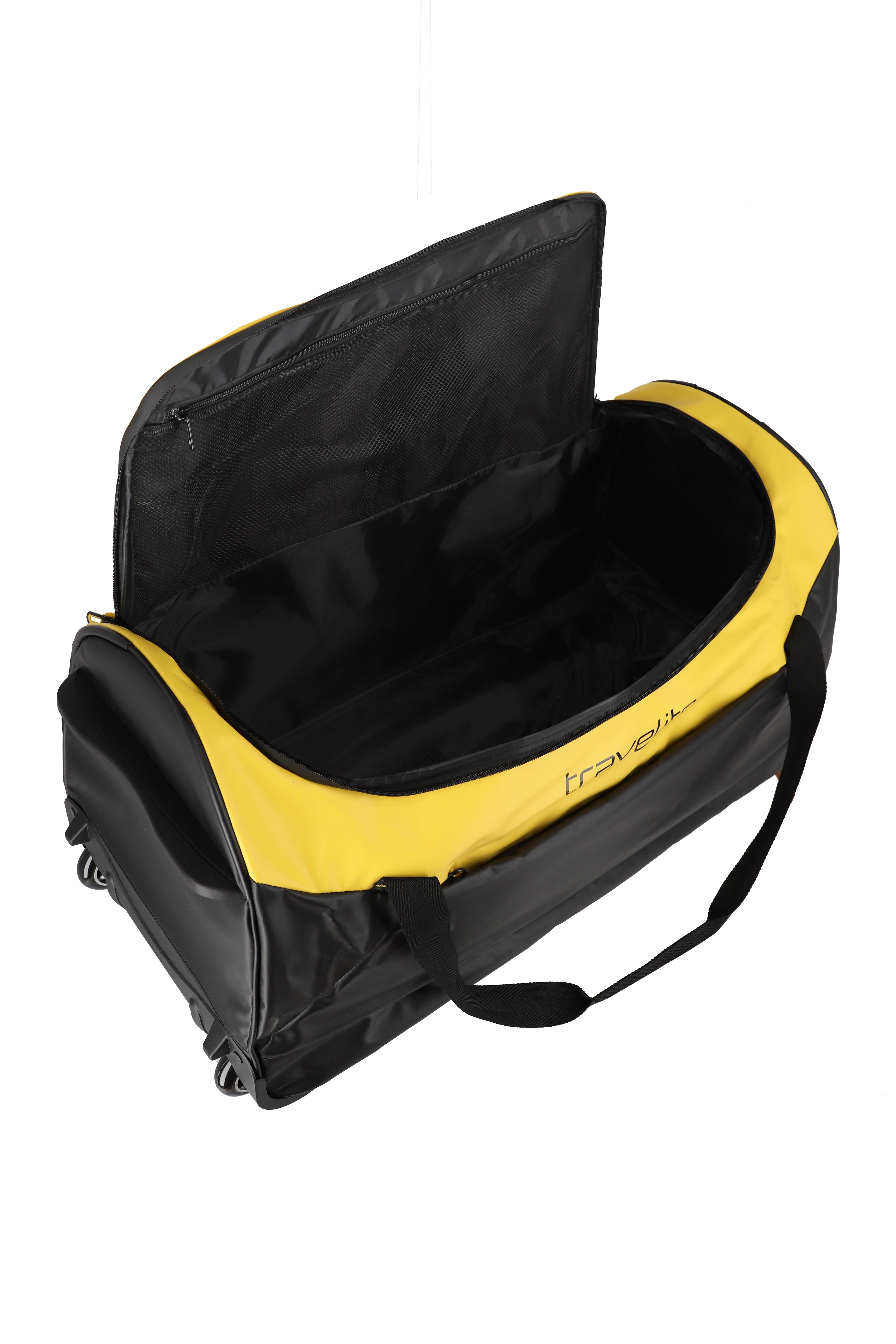 Travelite BASICS Rollenreisetasche L Plane, Schwarz/Gelb