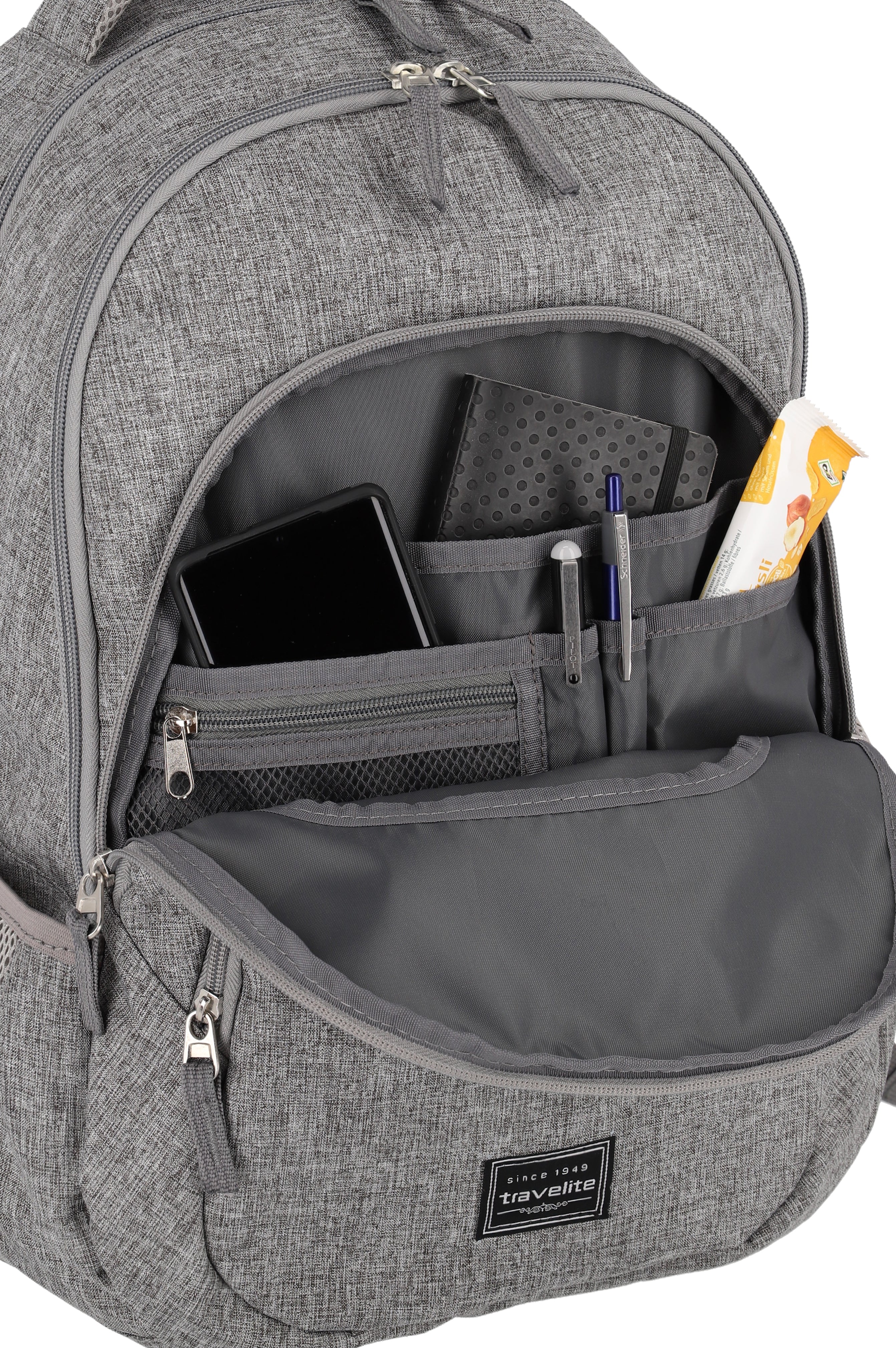 Travelite BASICS Rucksack Melange, Hellgrau