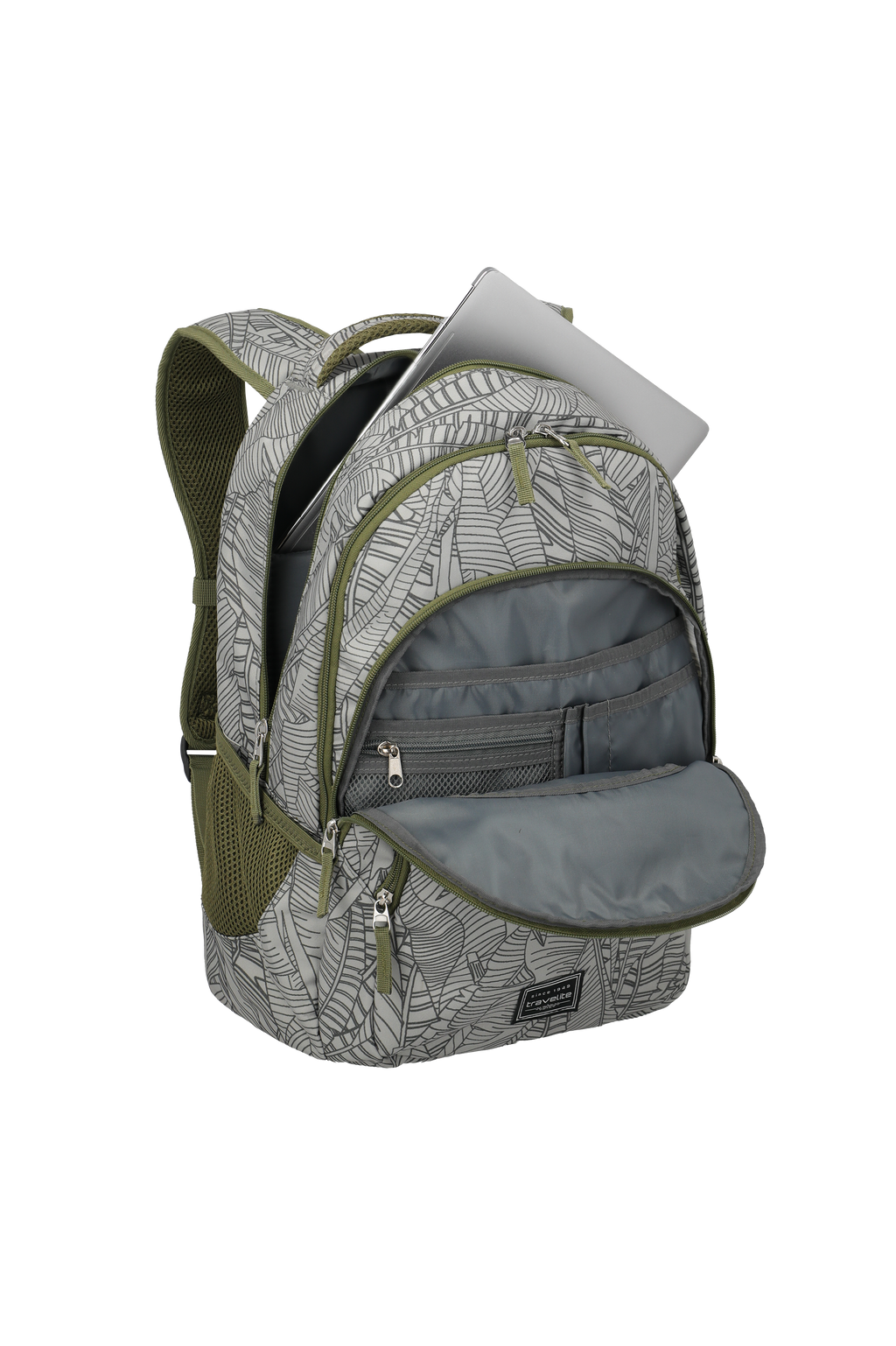 Travelite BASICS Rucksack Print, Grau – Innenansicht