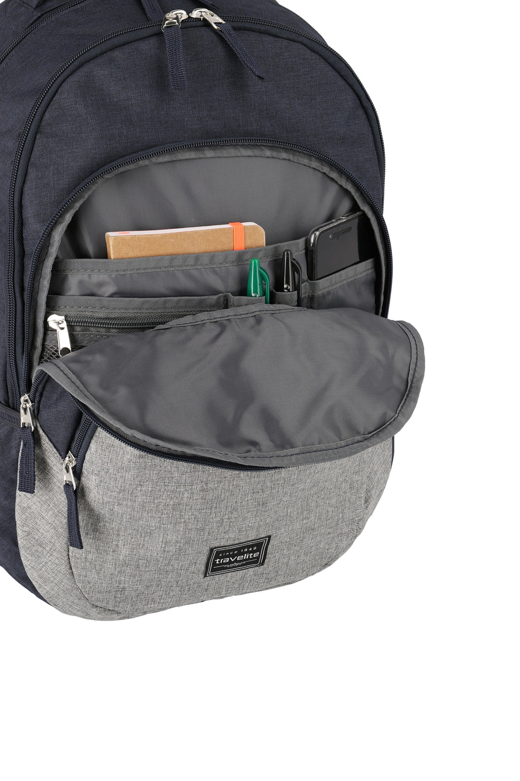 Travelite BASICS Rucksack Melange, Marine/Grau