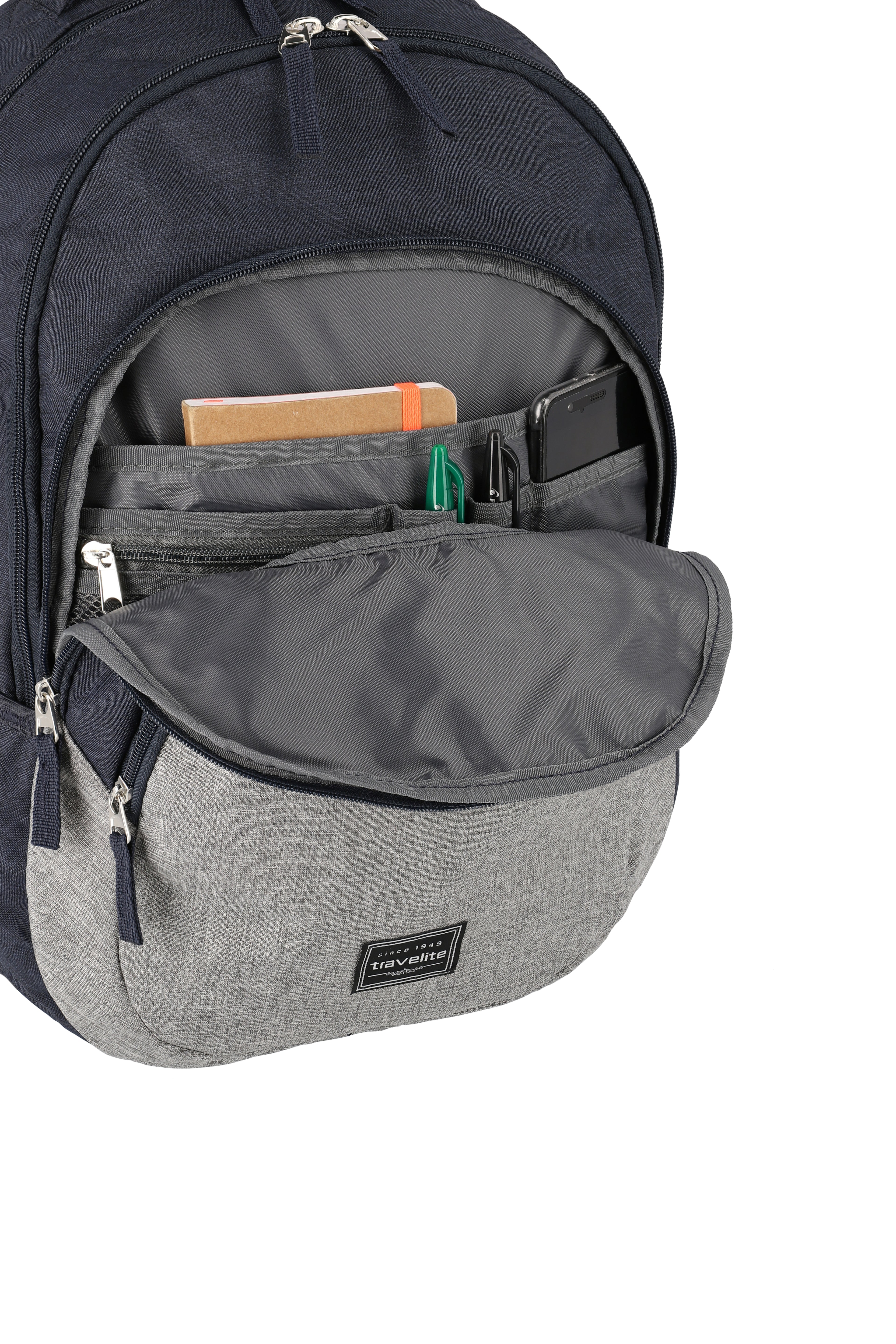 Travelite BASICS Rucksack Melange, Marine/Grau