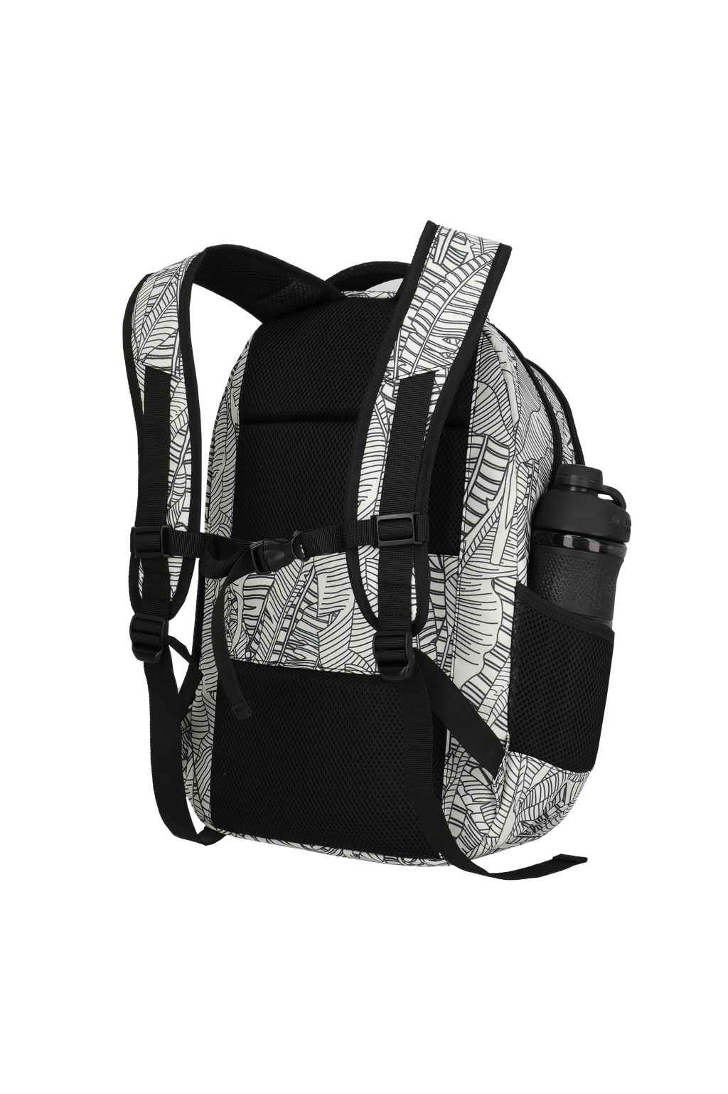 Travelite BASICS Rucksack Print, Weiß – Rückansicht seitlich
