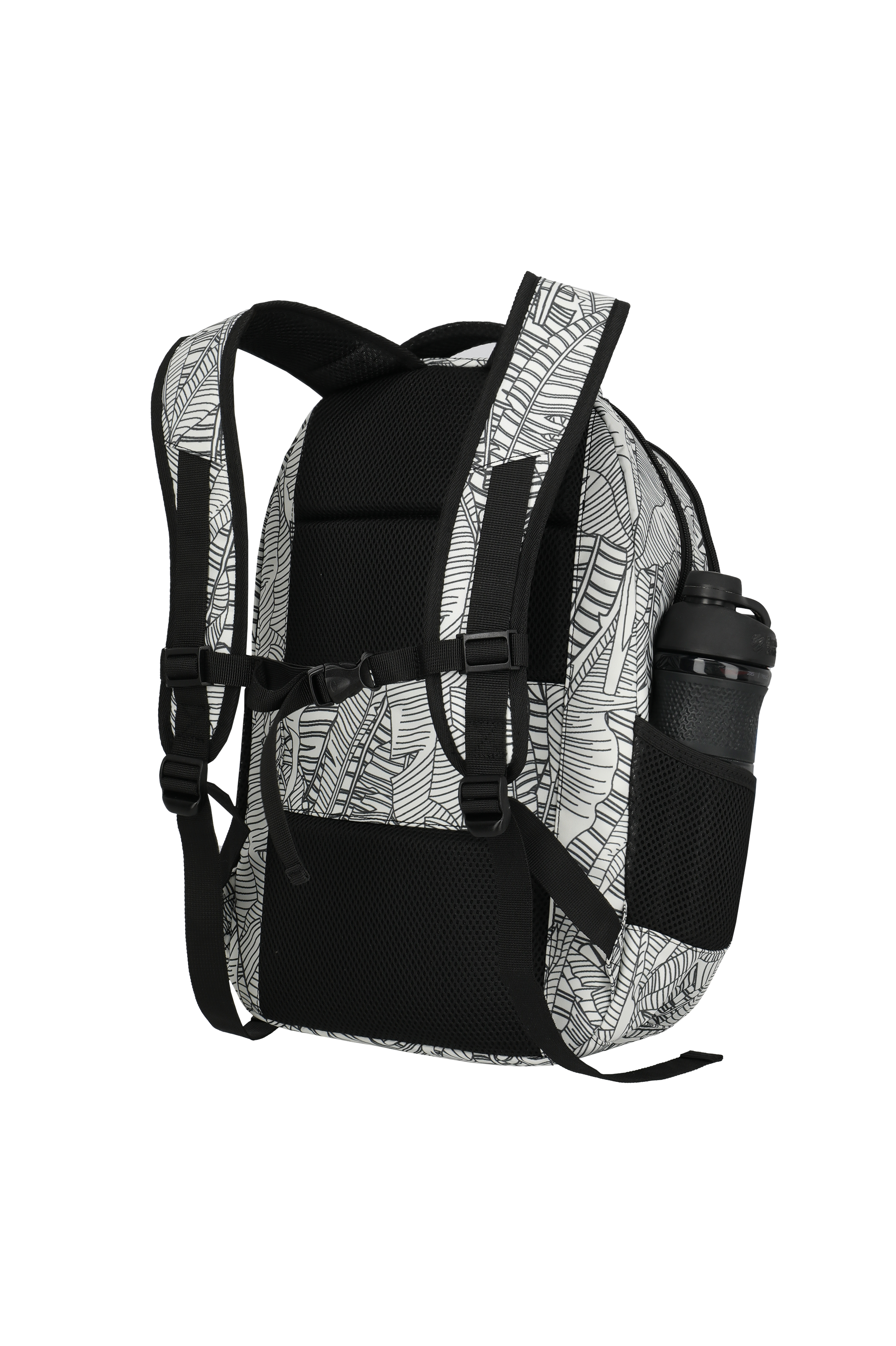 Travelite BASICS Rucksack Print, Weiß – Rückansicht seitlich