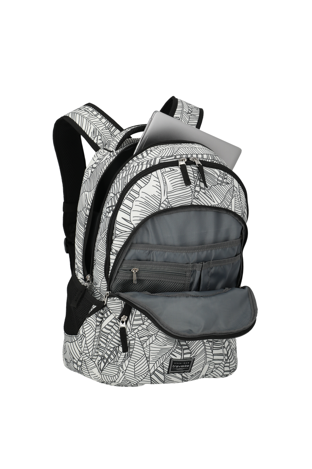 Travelite BASICS Rucksack Print, Weiß – Innenansicht