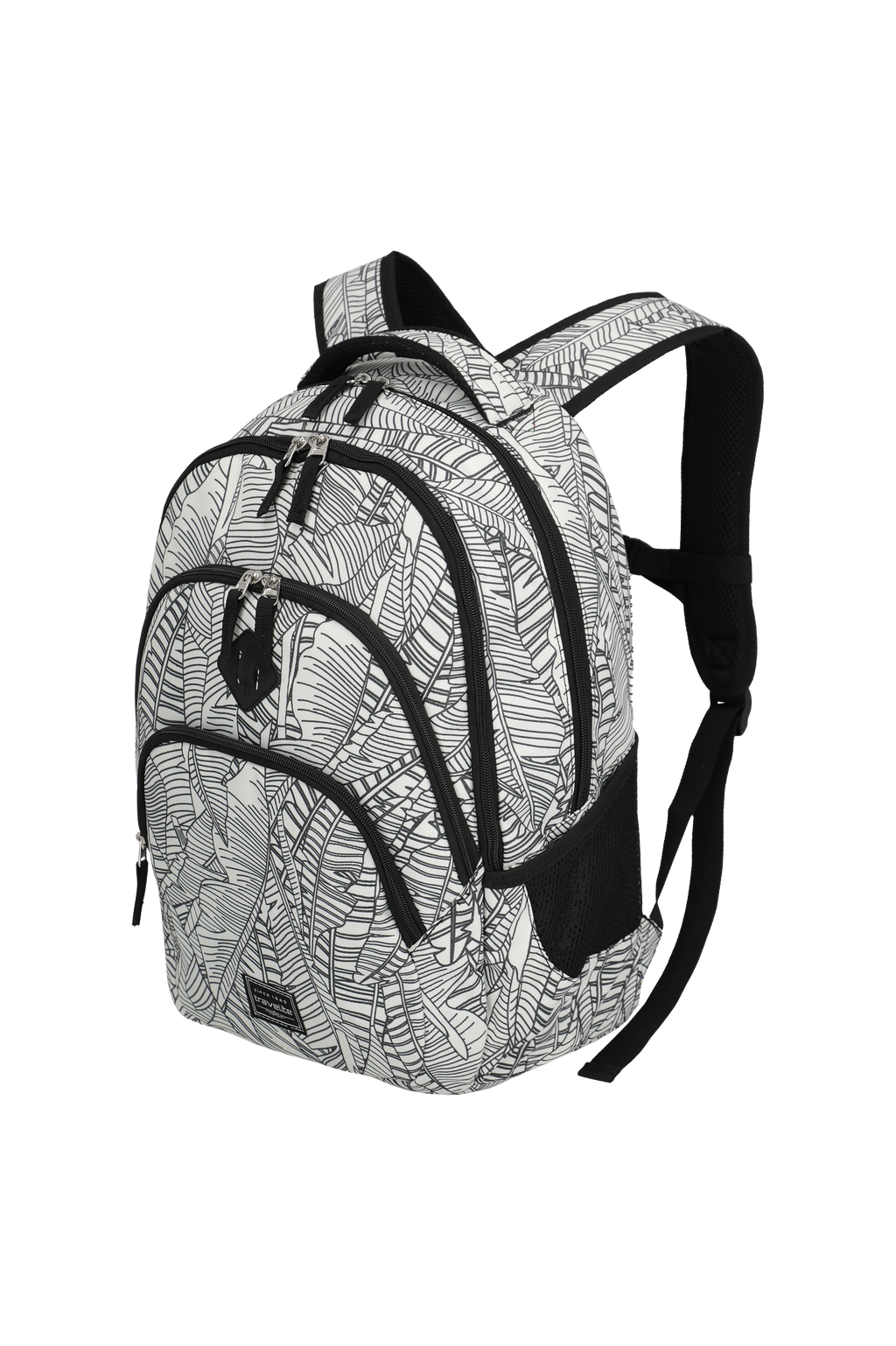 Travelite BASICS Rucksack Print, Weiß – Schrägansicht