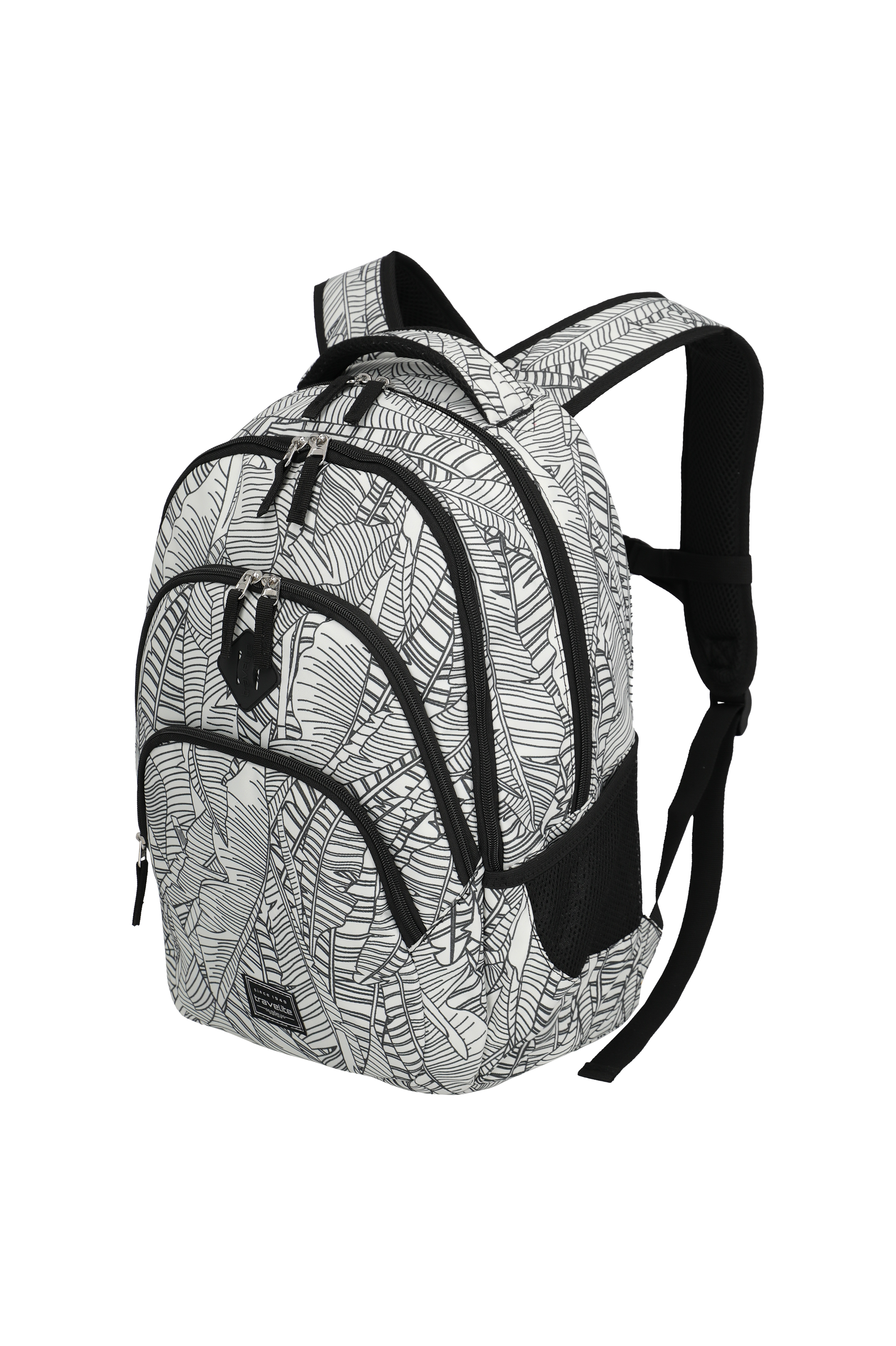 Travelite BASICS Rucksack Print, Weiß – Schrägansicht