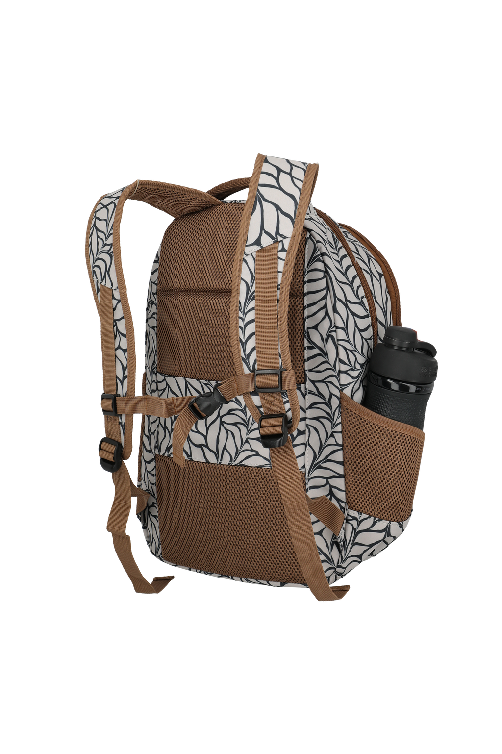 Travelite BASICS Rucksack Print, Off-White – Rückansicht seitlich