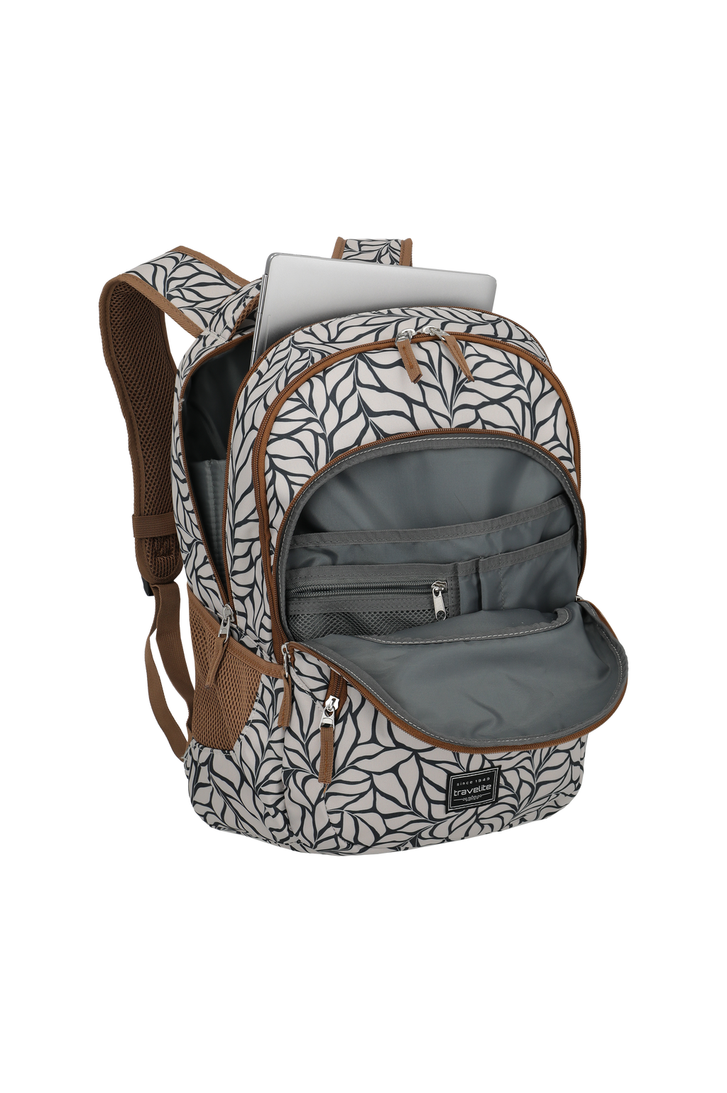 Travelite BASICS Rucksack Print, Off-White – Innenansicht