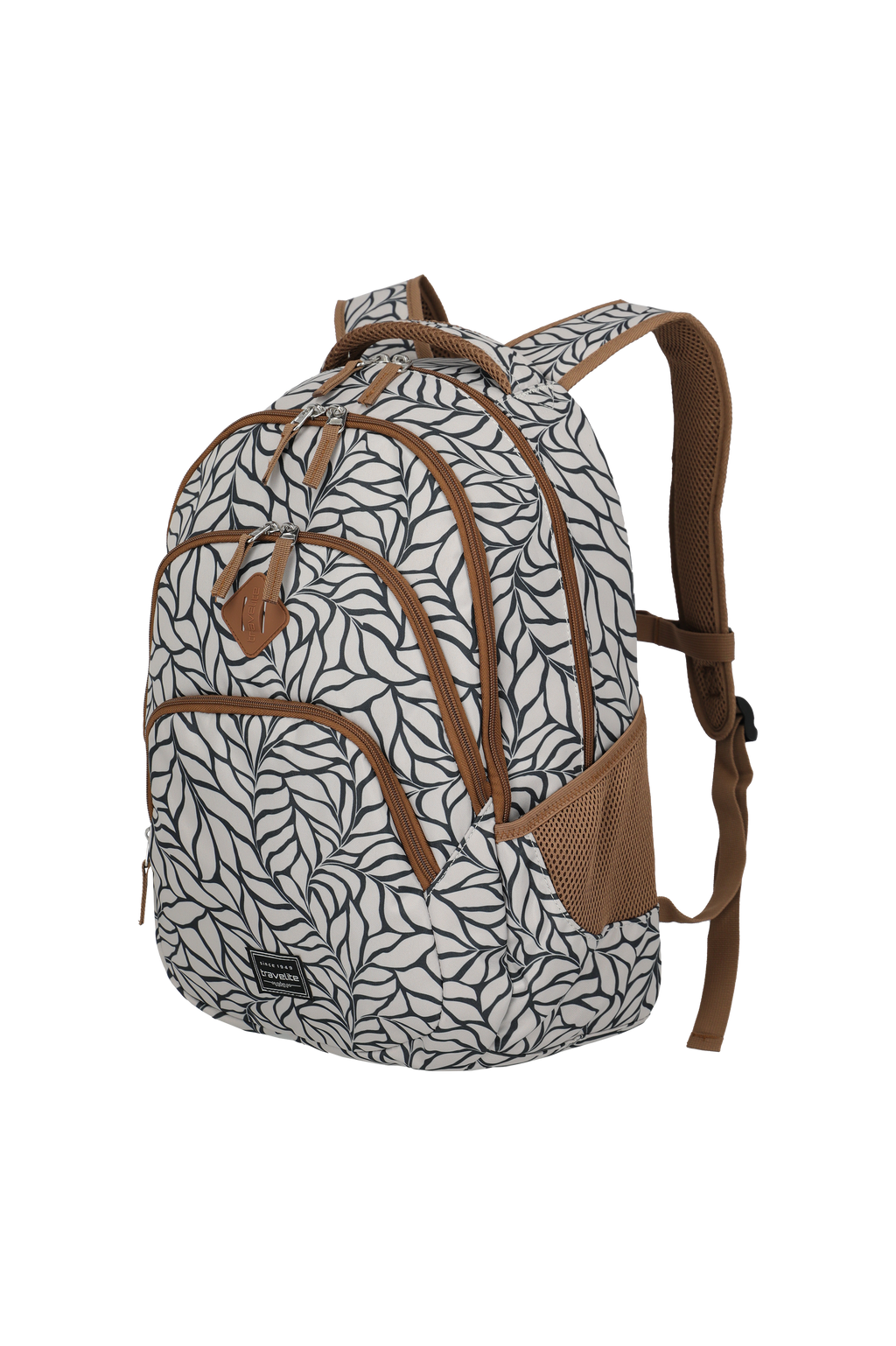 Travelite BASICS Rucksack Print, Off-White – Schrägansicht