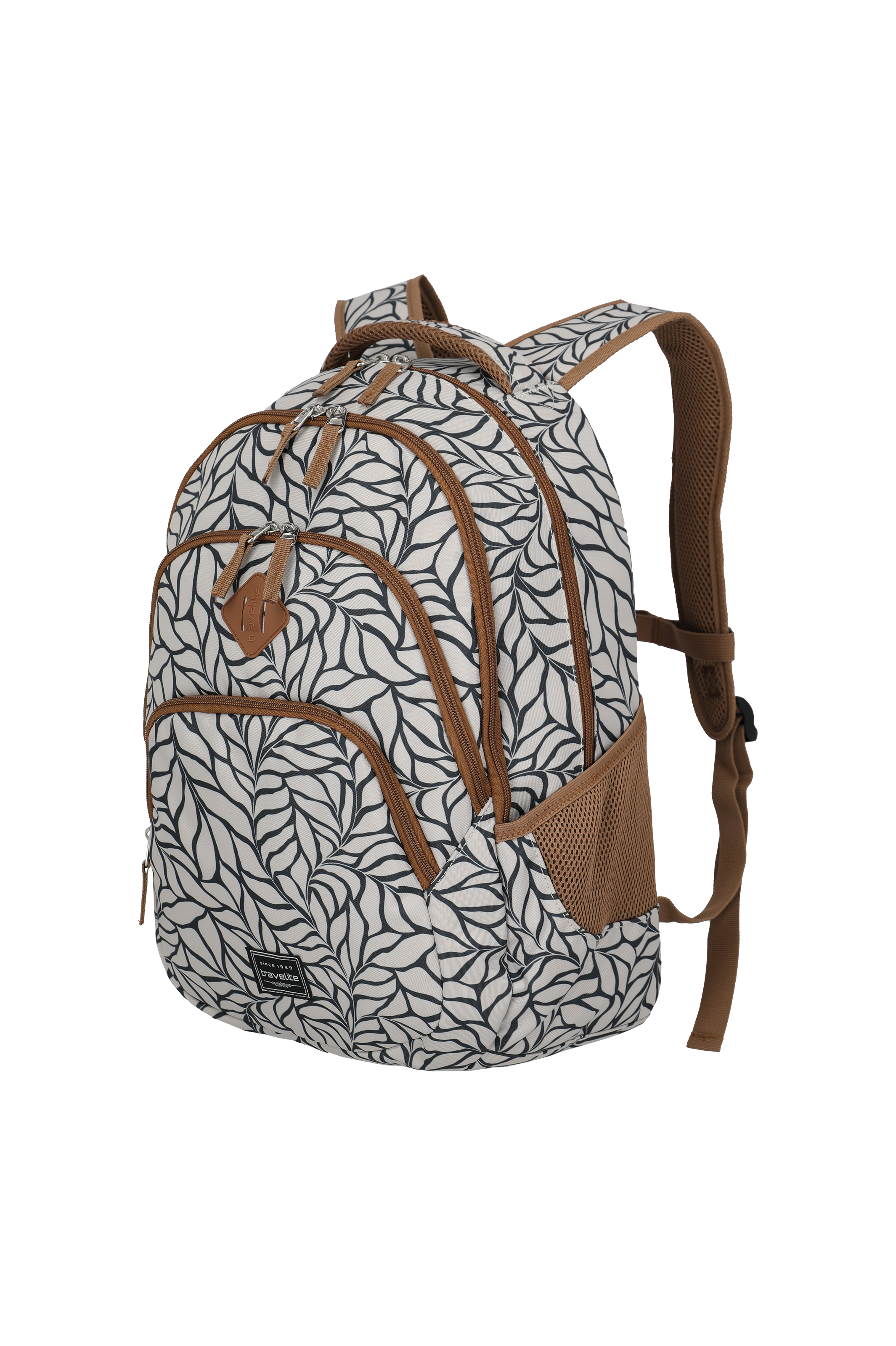 Travelite BASICS Rucksack Print, Off-White – Schrägansicht