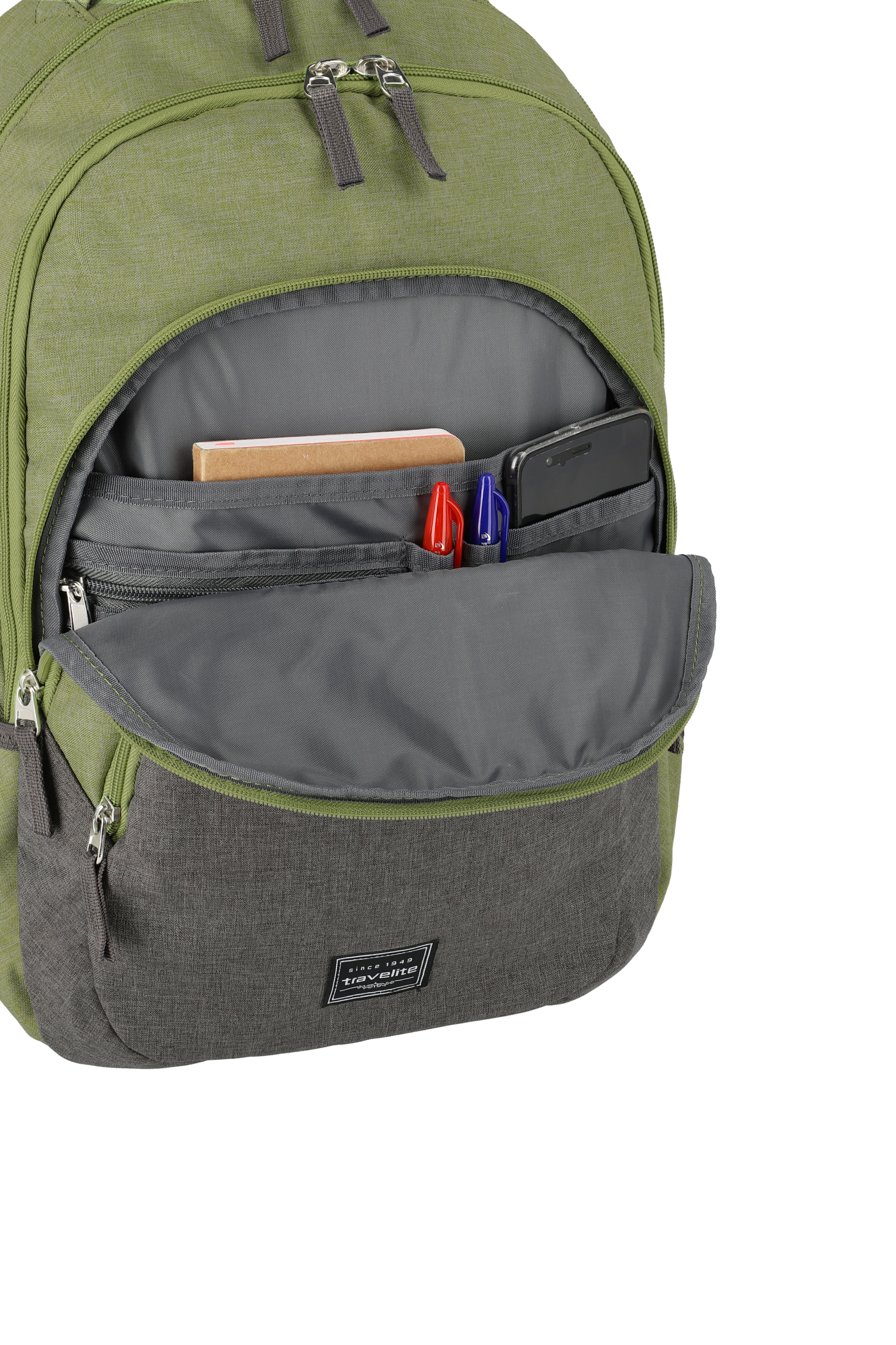 Travelite BASICS Rucksack Melange, Grün/Grau