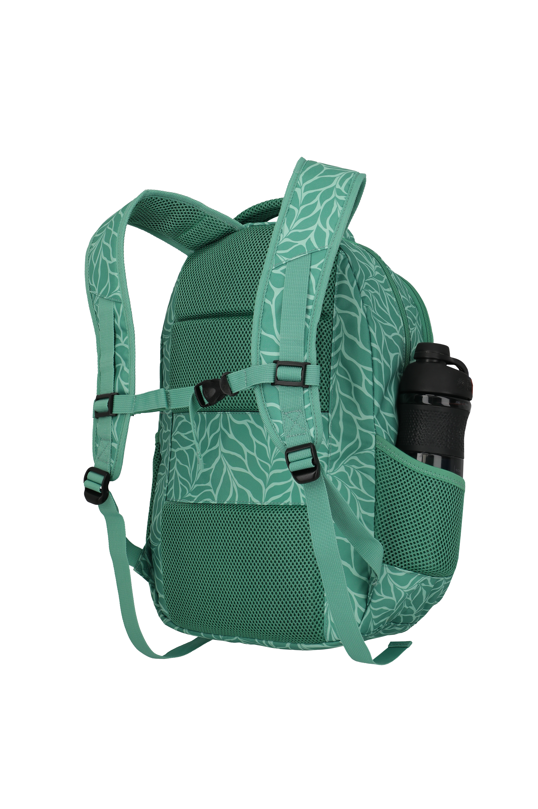 Travelite BASICS Rucksack Print, Grün – Rückansicht seitlich