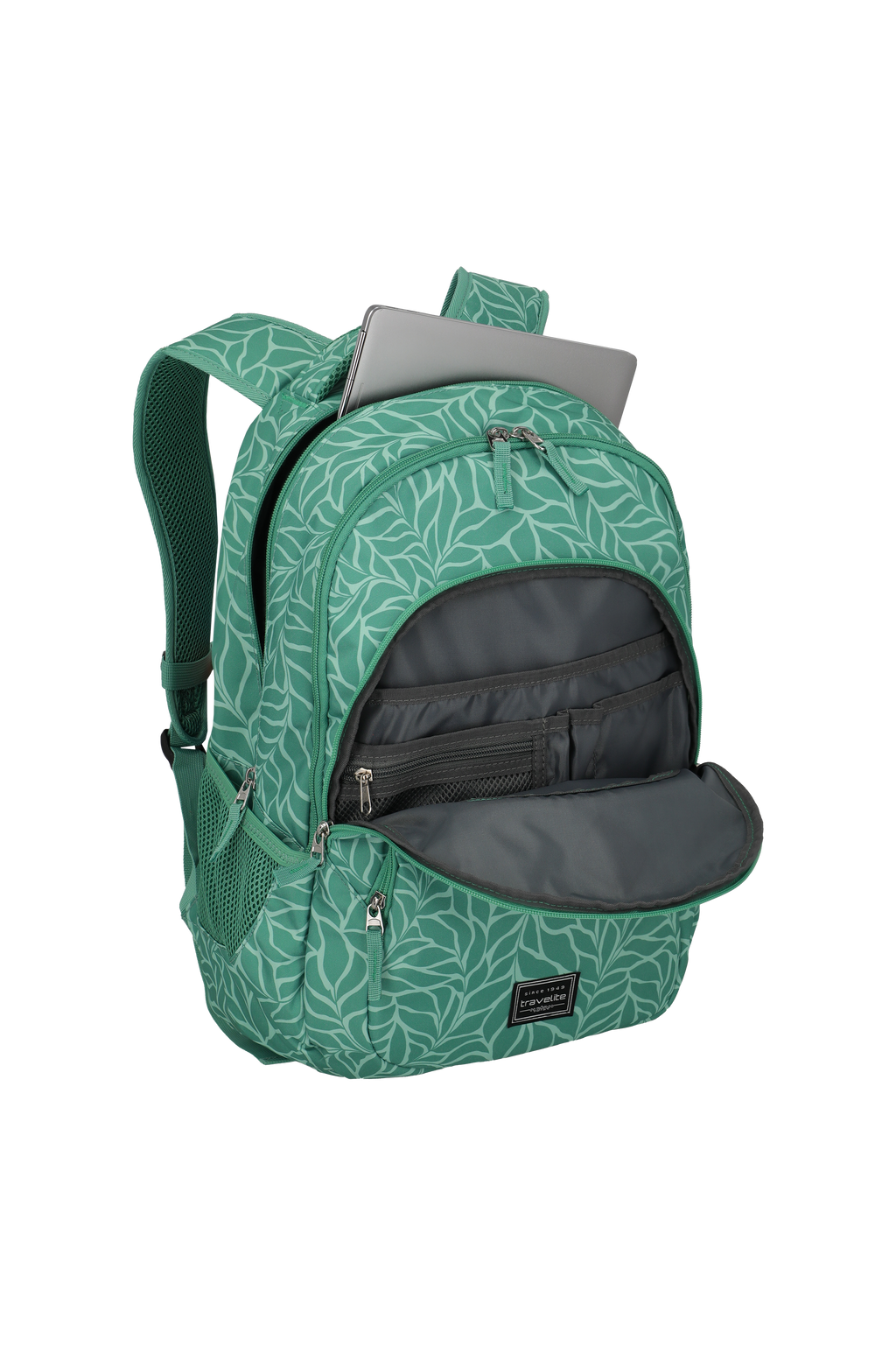 Travelite BASICS Rucksack Print, Grün – Innenansicht