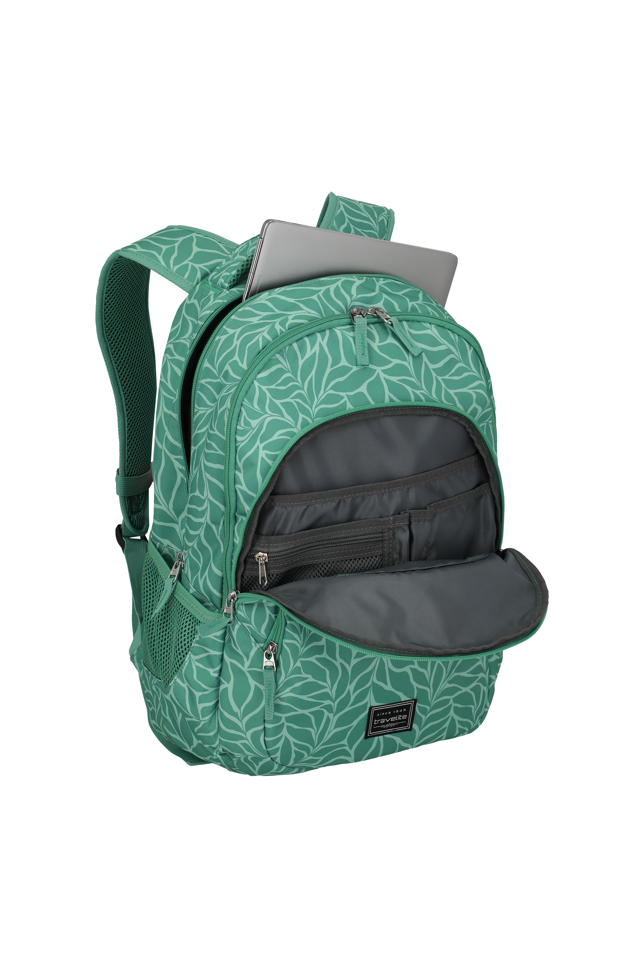 Travelite BASICS Rucksack Print, Grün – Innenansicht