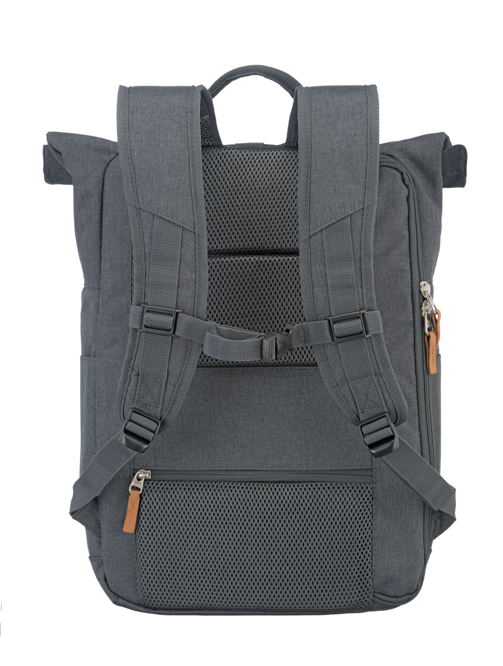 Travelite BASICS Rollup Rucksack, Anthrazit – Rückansicht