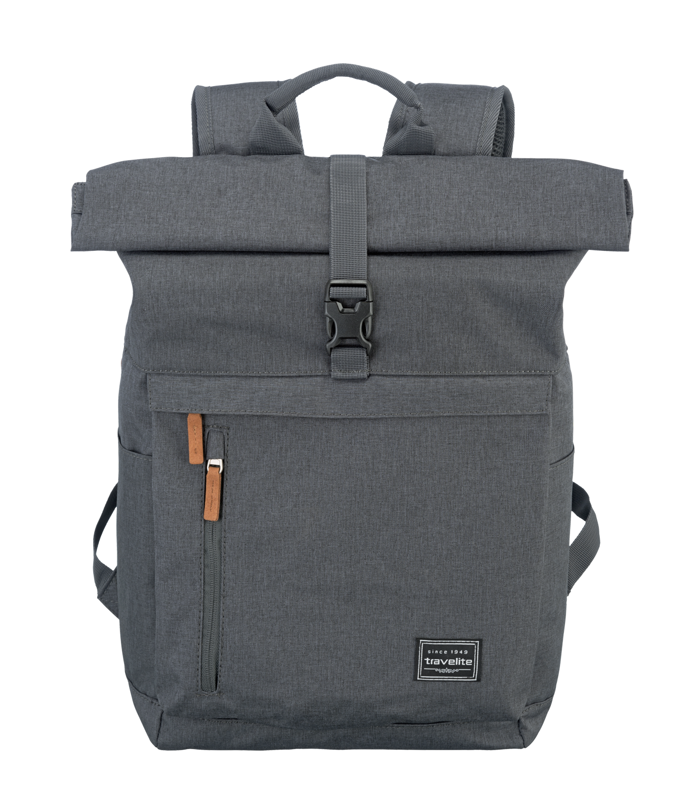 Travelite BASICS Rollup Rucksack, Anthrazit – Vorderansicht