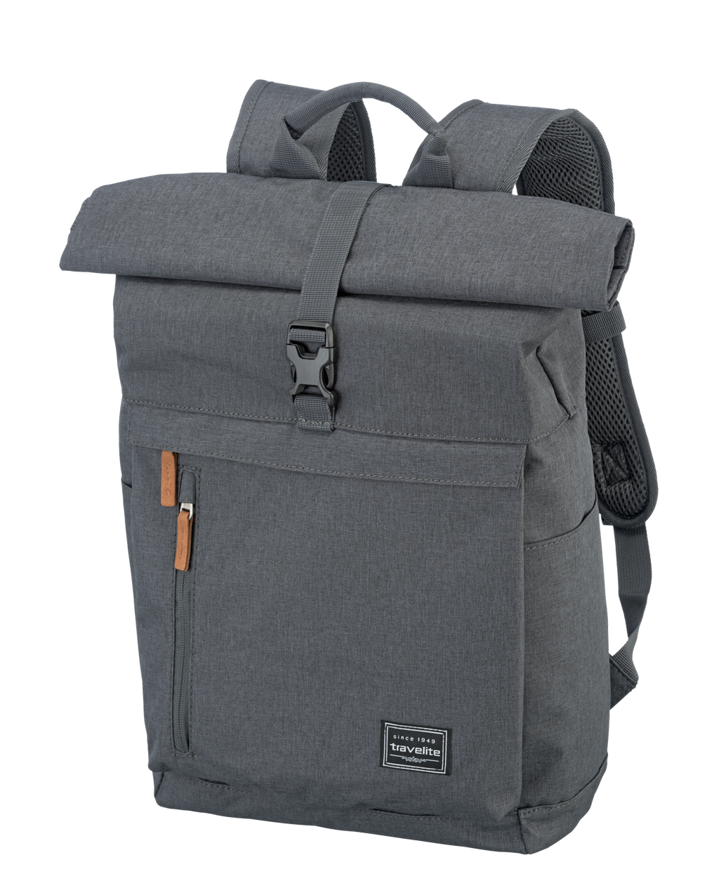 Travelite BASICS Rollup Rucksack, Anthrazit – Schrägansicht 2