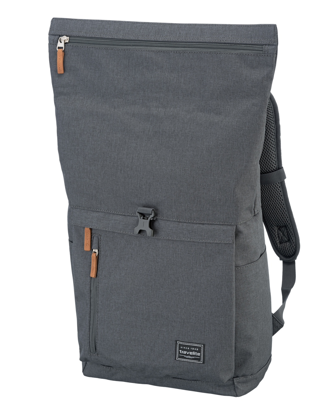 Travelite BASICS Rollup Rucksack, Anthrazit – Schrägansicht 3
