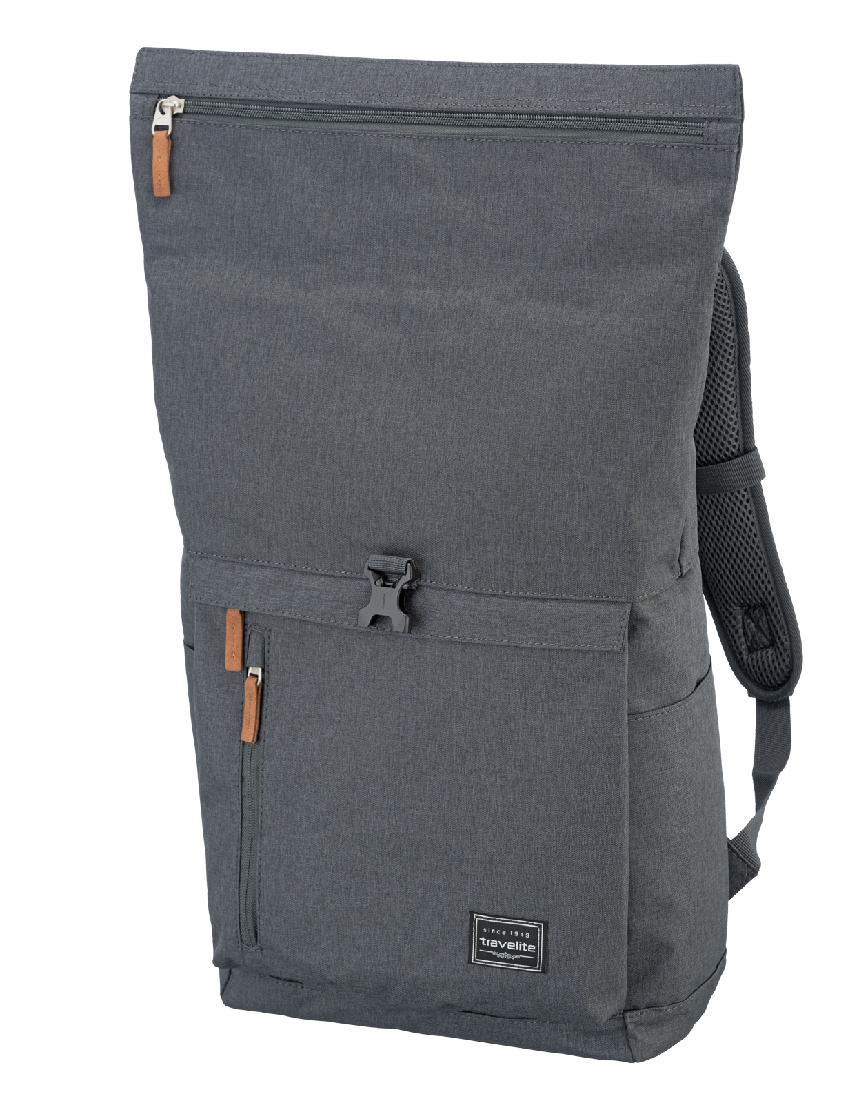 Travelite BASICS Rollup Rucksack, Anthrazit – Schrägansicht 3