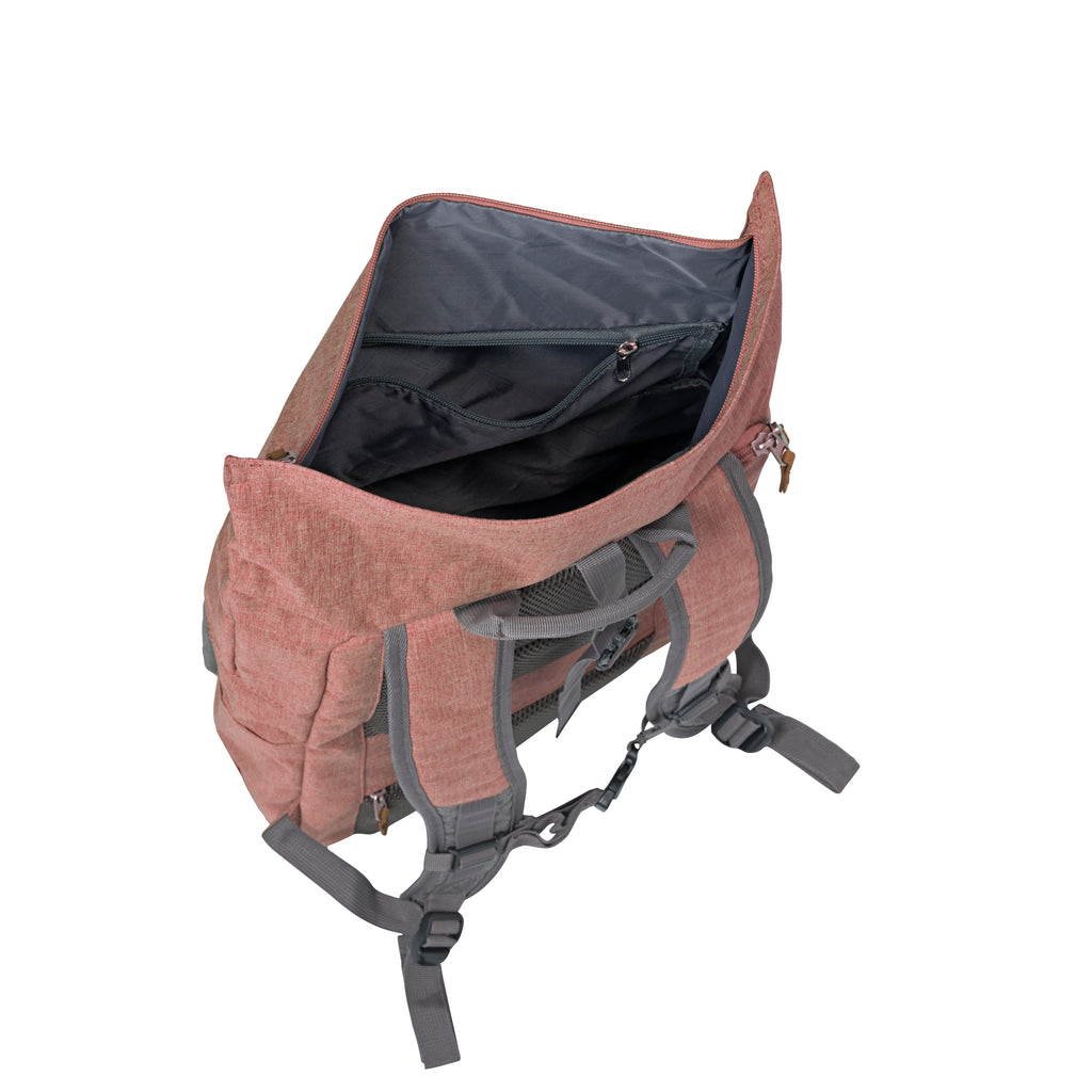 Travelite BASICS Rollup Rucksack, Rosa/Grau