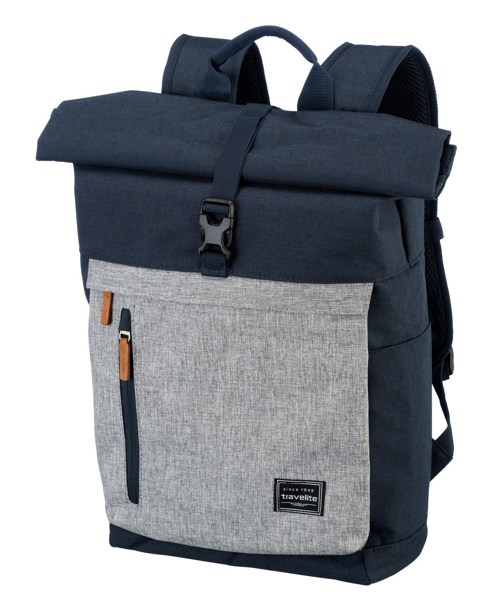 Travelite BASICS Rollup Rucksack, Marine/Grau