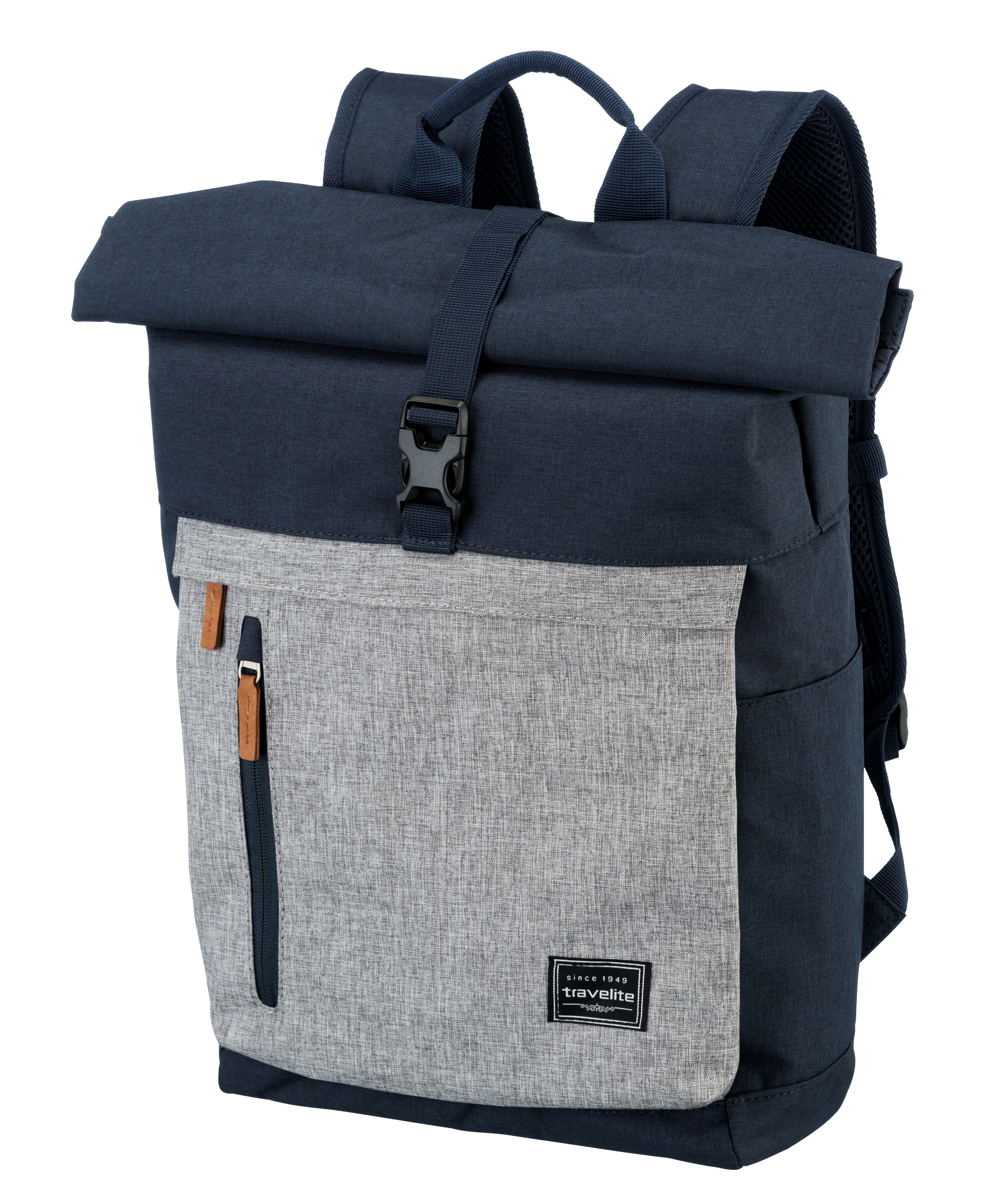 Travelite BASICS Rollup Rucksack, Marine/Grau