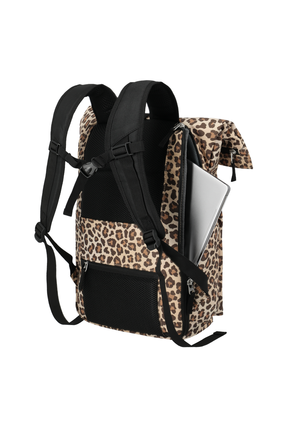 Travelite BASICS Rollup Rucksack, Leopard – Produktansicht 7