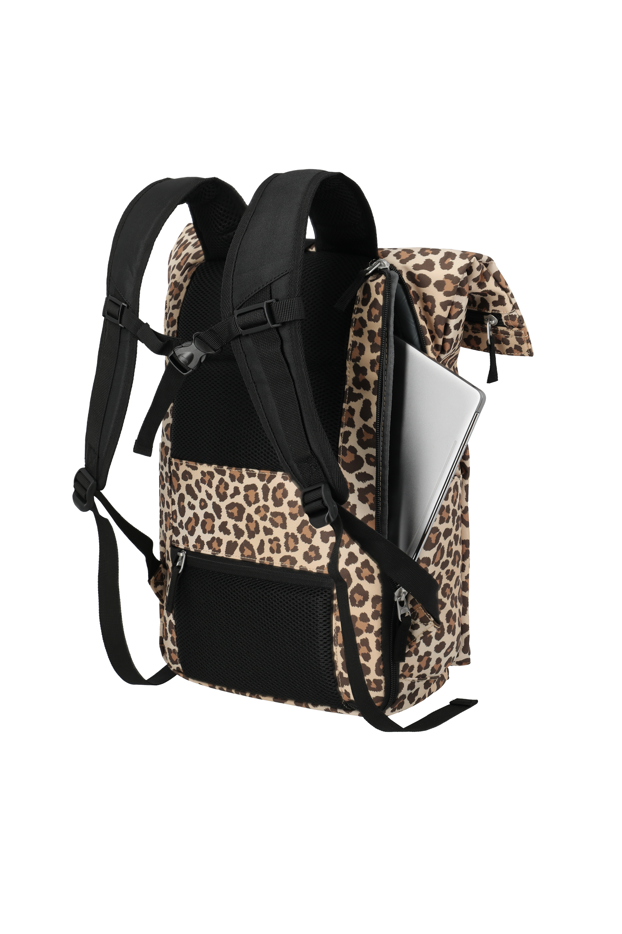 Travelite BASICS Rollup Rucksack, Leopard – Produktansicht 7