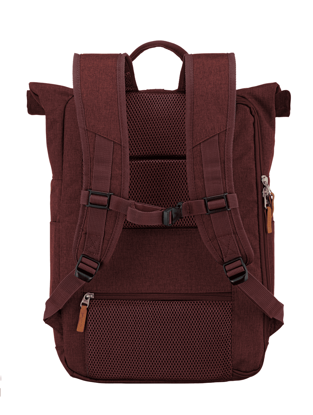 Travelite BASICS Rollup Rucksack, Bordeaux – Rückansicht