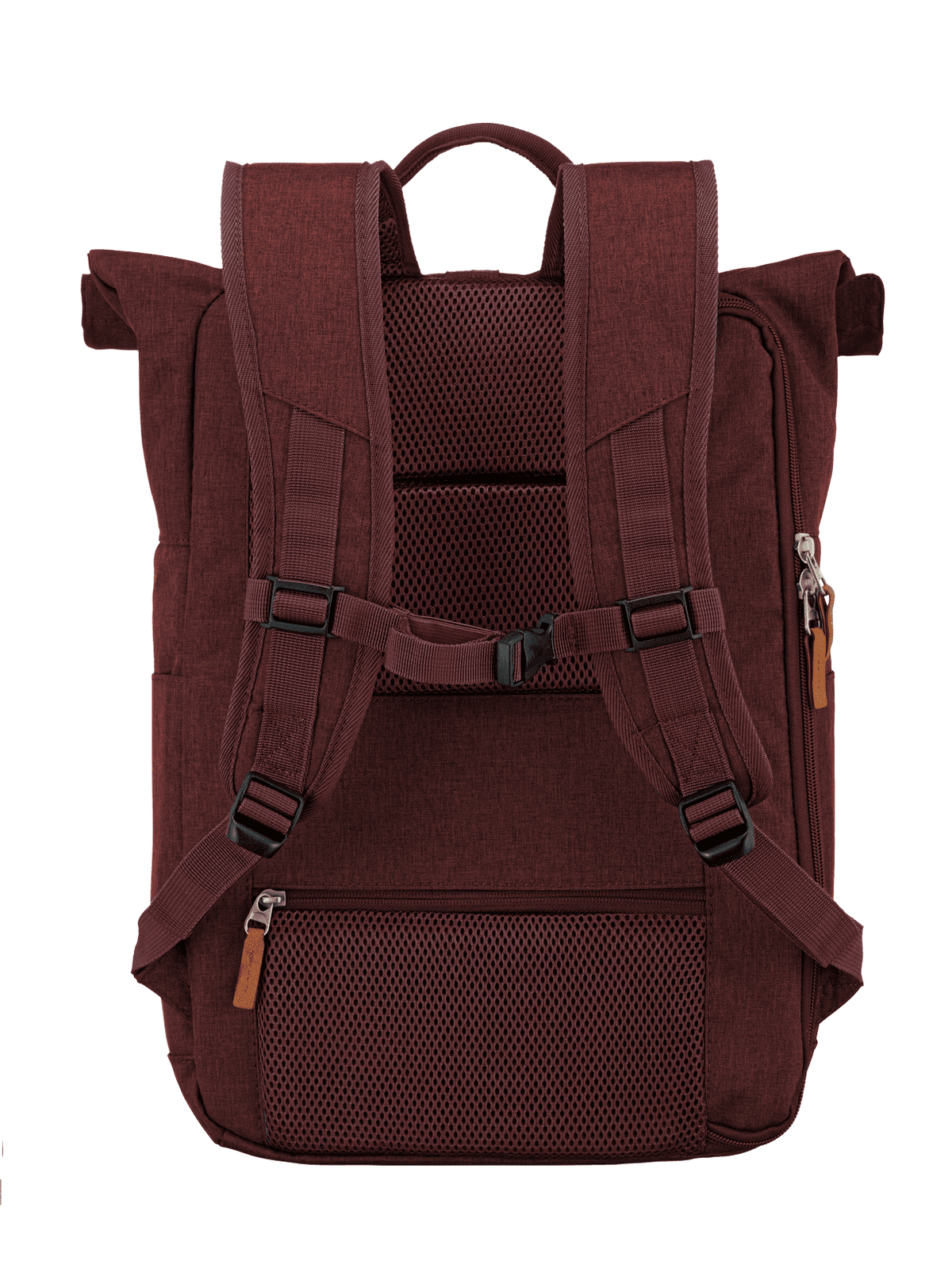 Travelite BASICS Rollup Rucksack, Bordeaux – Rückansicht