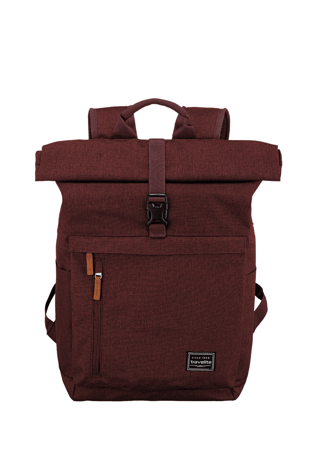 Travelite BASICS Rollup Rucksack, Bordeaux – Vorderansicht