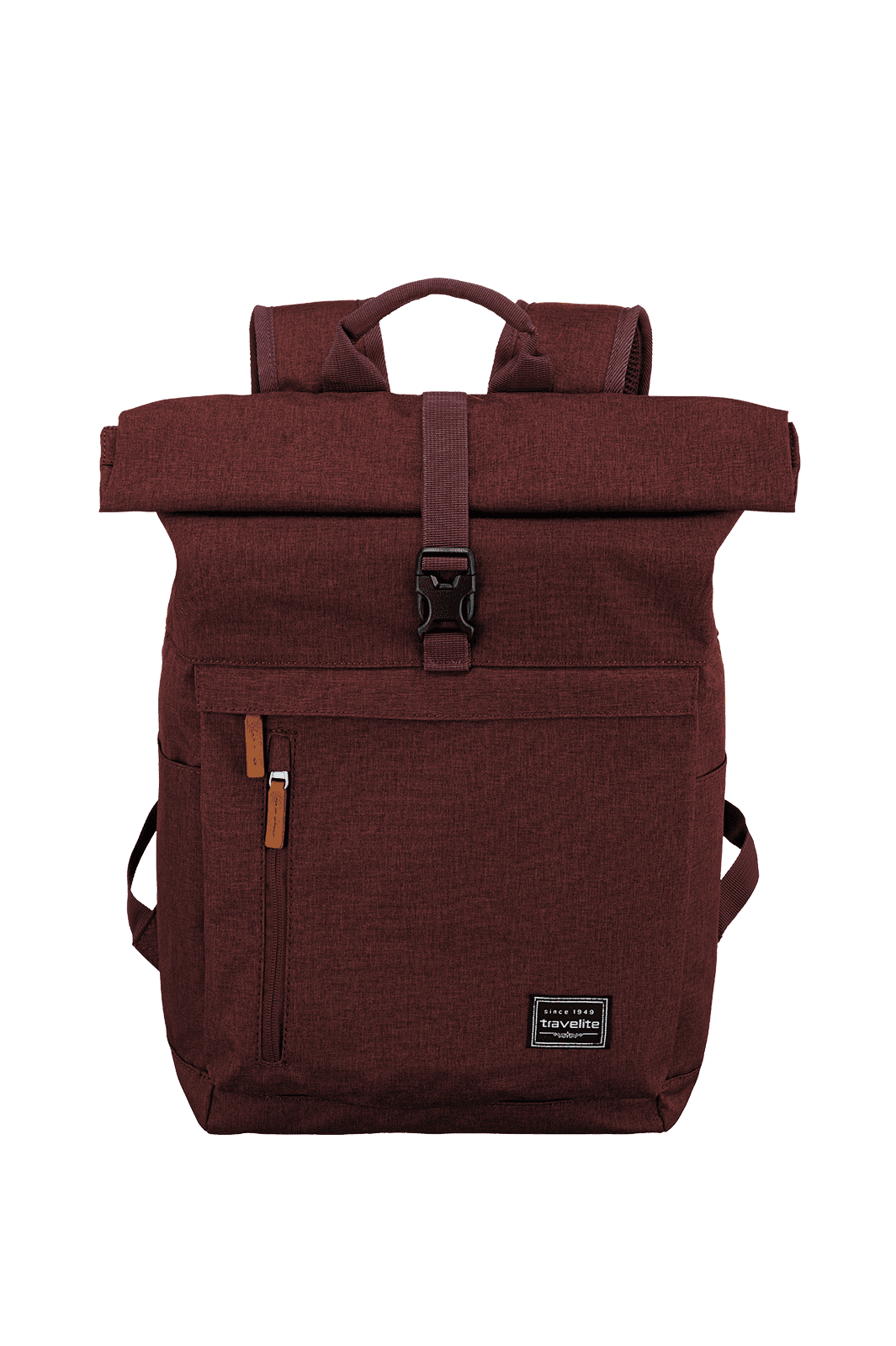 Travelite BASICS Rollup Rucksack, Bordeaux – Vorderansicht