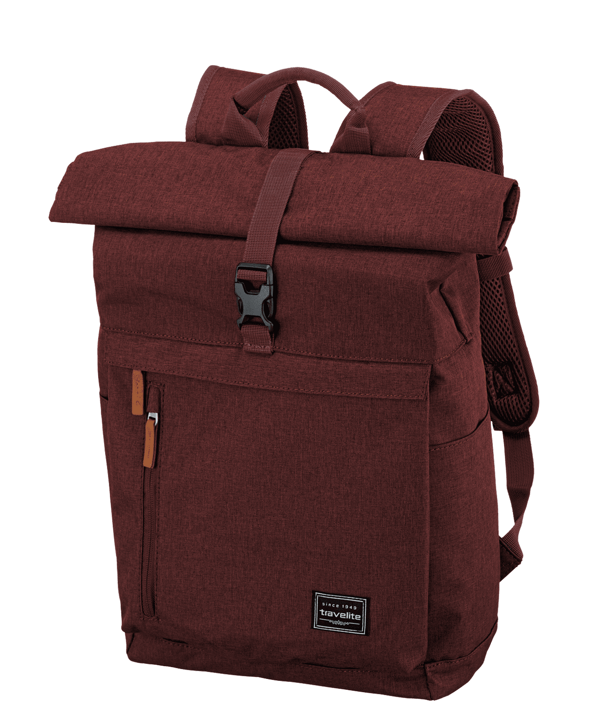 Travelite BASICS Rollup Rucksack, Bordeaux – Schrägansicht 2