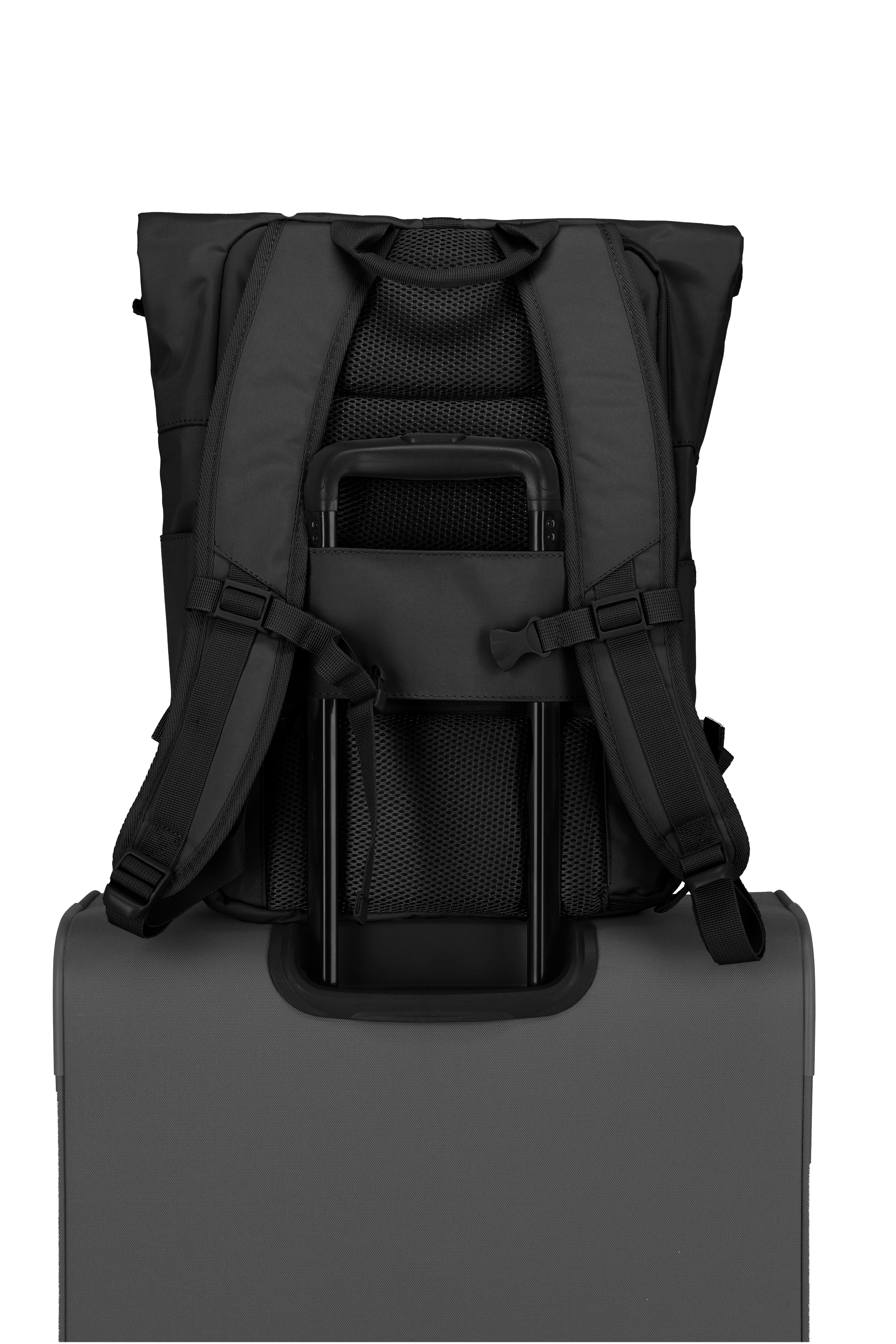 Travelite BASICS Rollup Rucksack, Schwarz