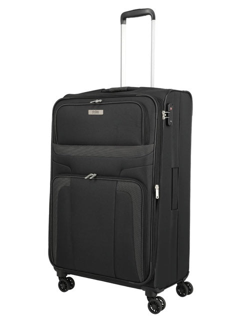 Travelite ORLANDO 4w Trolley L, Schwarz – Schrägansicht