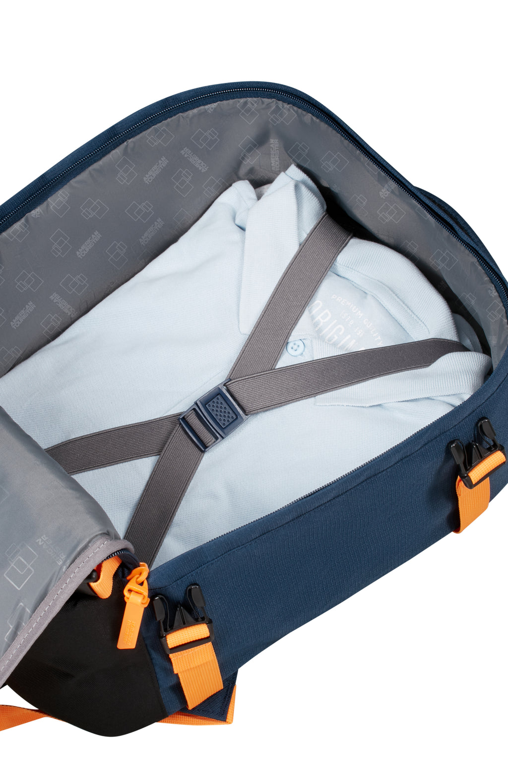 American Tourister TAKE2CABIN Rucksack S, Dark Navy/Radient Orange