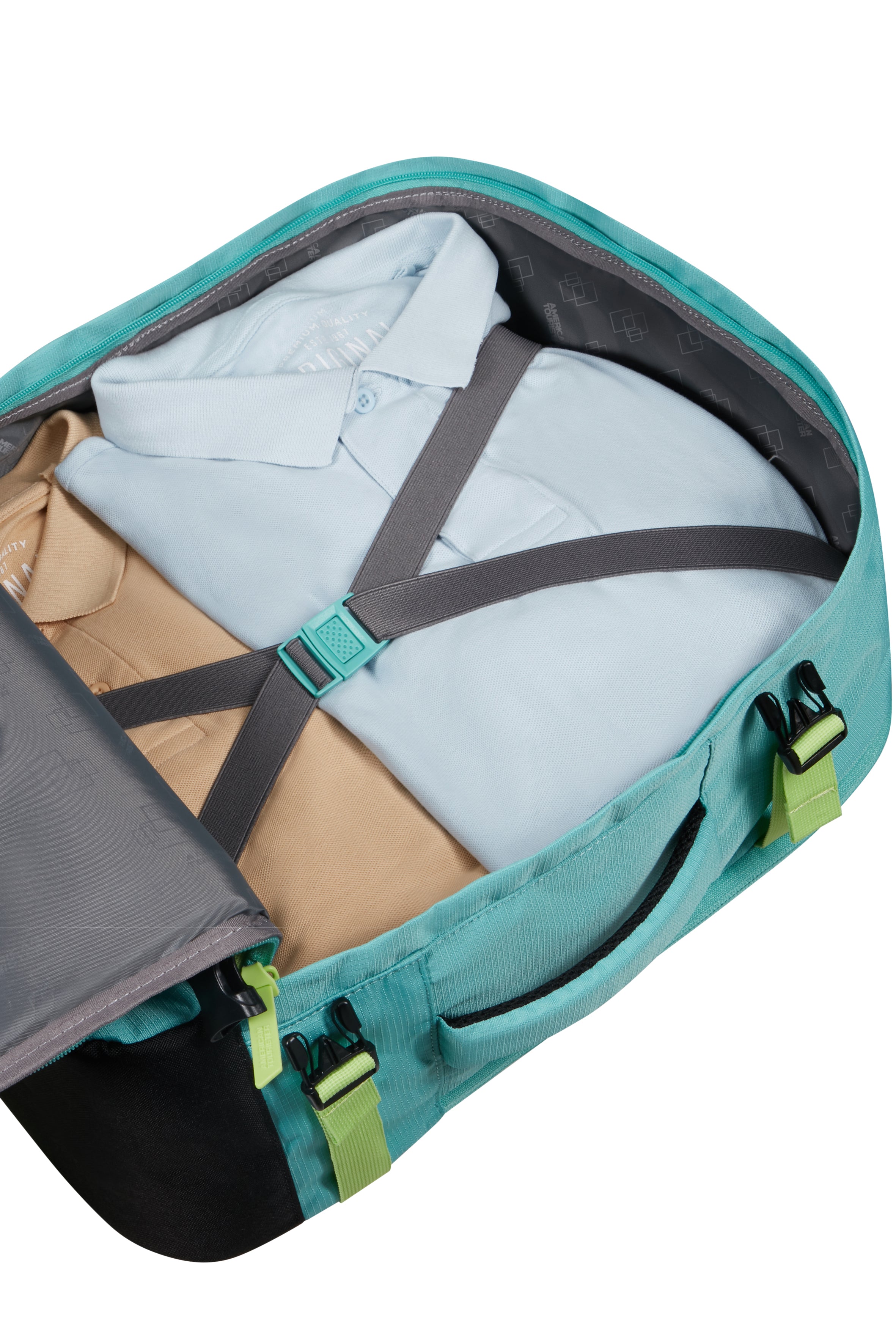 American Tourister TAKE2CABIN Rucksack M, Dusty Turquoise/Lime