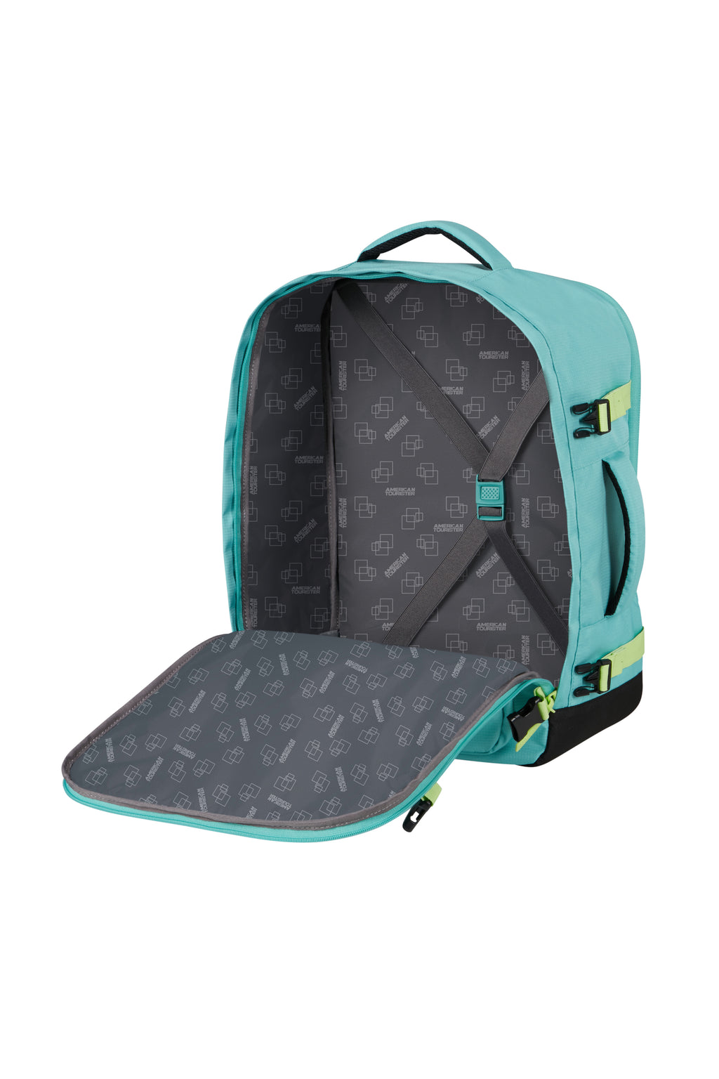American Tourister TAKE2CABIN Rucksack M, Dusty Turquoise/Lime