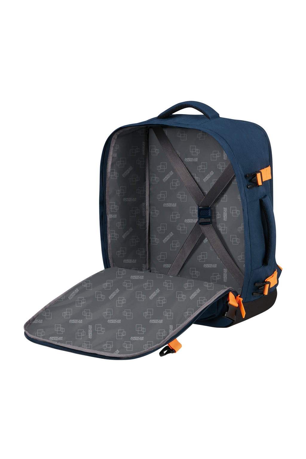 American Tourister TAKE2CABIN Rucksack M, Dark Navy/Radient Orange