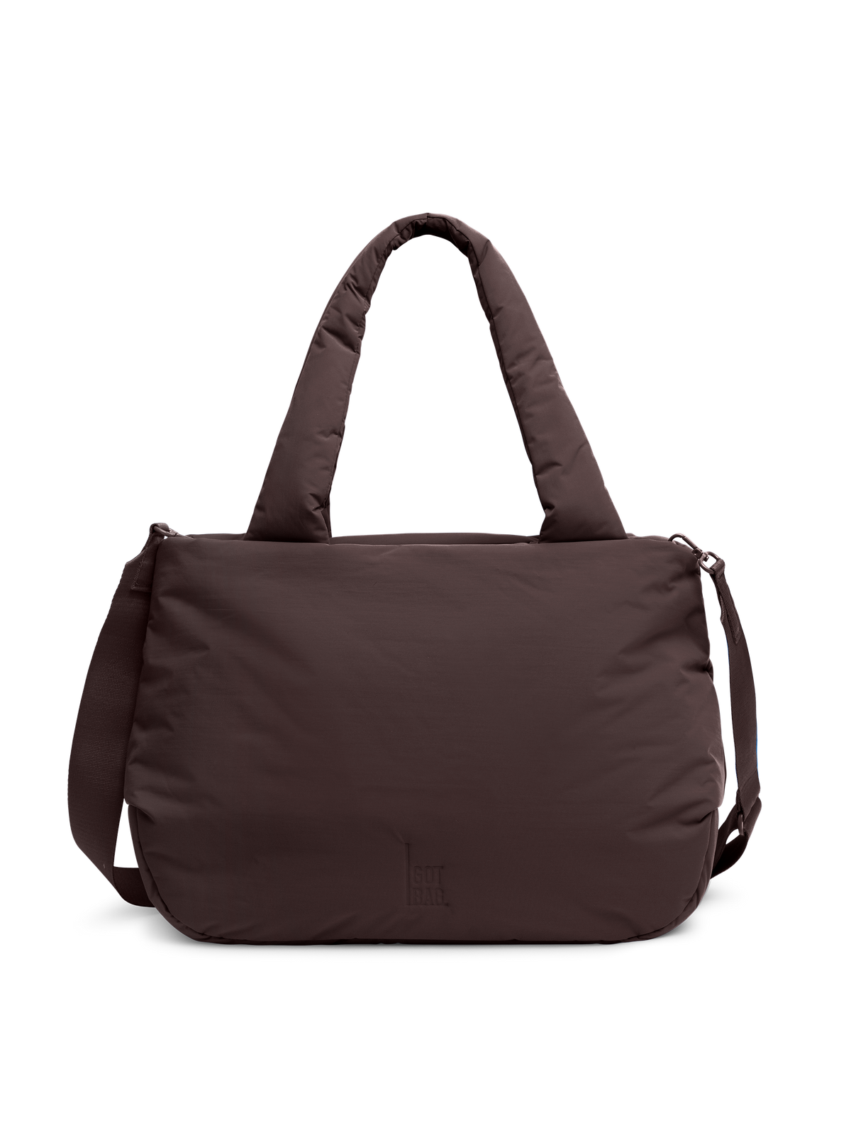 CLOUD HORIZON TOTE BAG Tasche in sea lion (dunkles Schokobraun) als Studioaufnahme in Frontansicht.