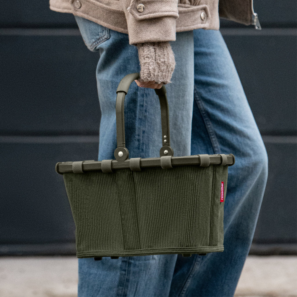 Reisenthel Carrybag XS Einkaufskorb, Cord Dark Matcha – Produktansicht 3