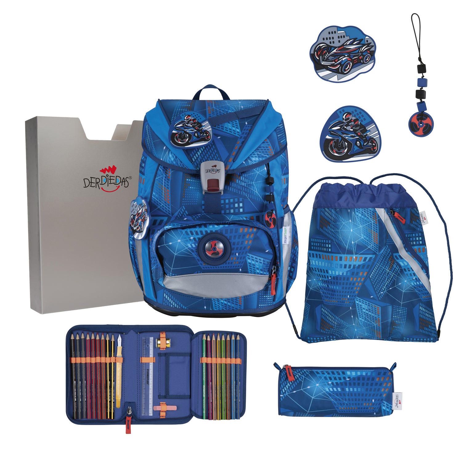 DerDieDas Schulranzen-Set Ergoflex Light, Turbo Speed