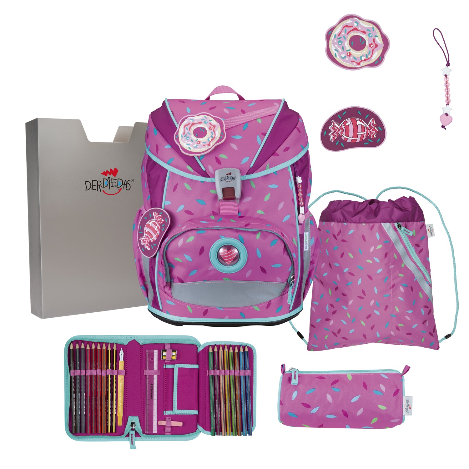 DerDieDas Schulranzen-Set Ergoflex Light, Sweet Sprinkles