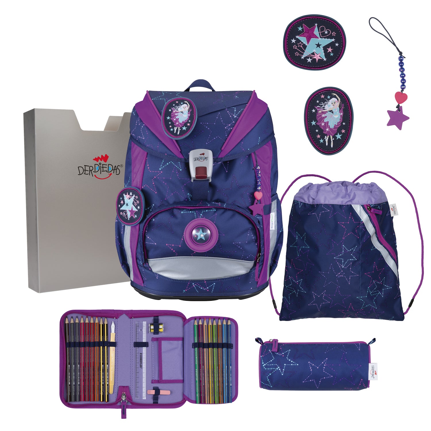 DerDieDas Schulranzen-Set Ergoflex Light, Dancing Star