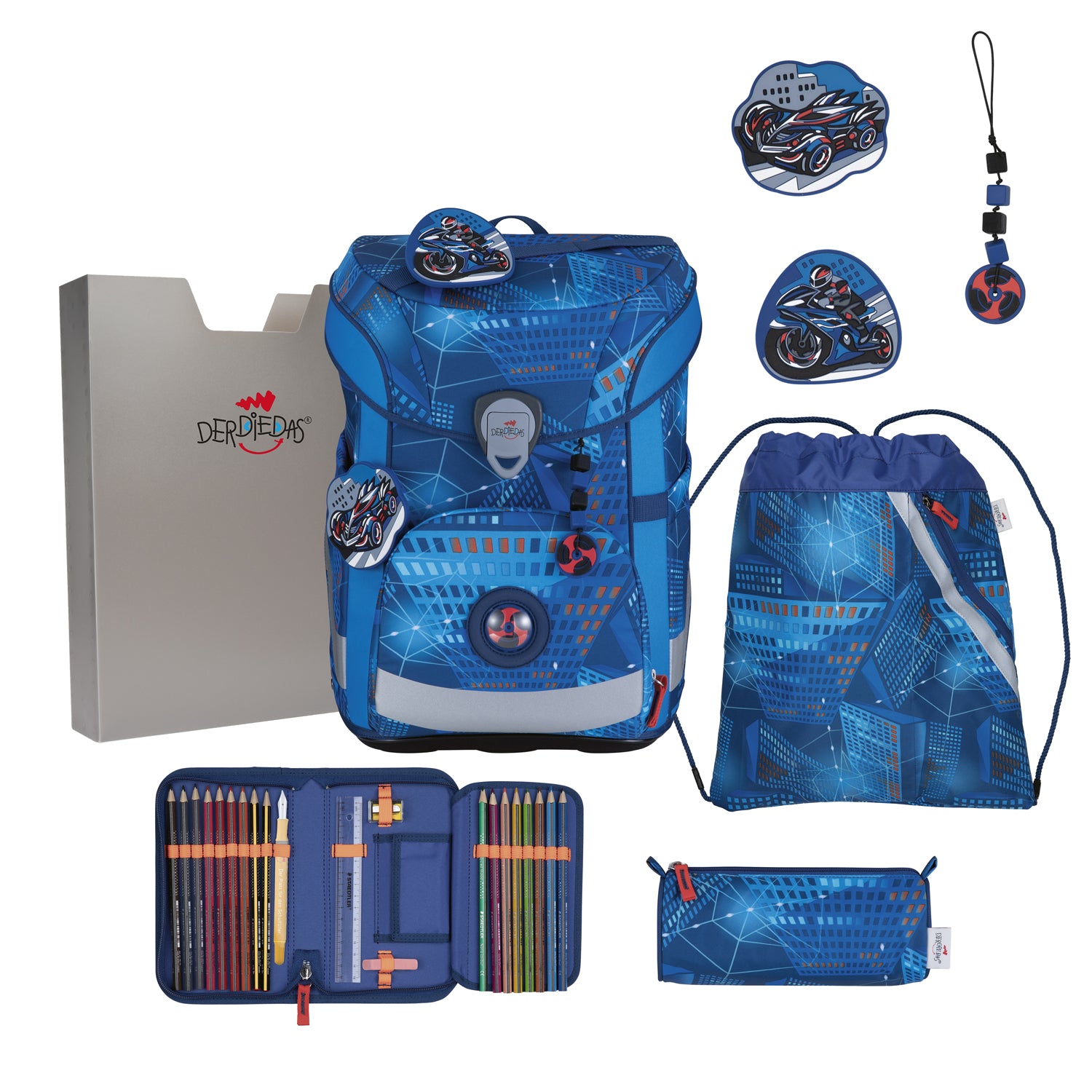 DerDieDas Schulranzen-Set Ergoflex Easy, Turbo Speed
