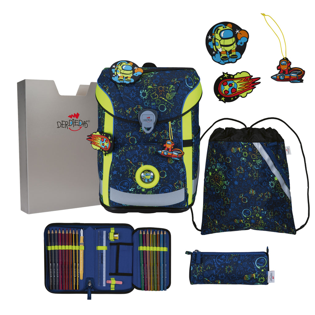 DerDieDas Schulranzen-Set Ergoflex Easy, Neon Crazy