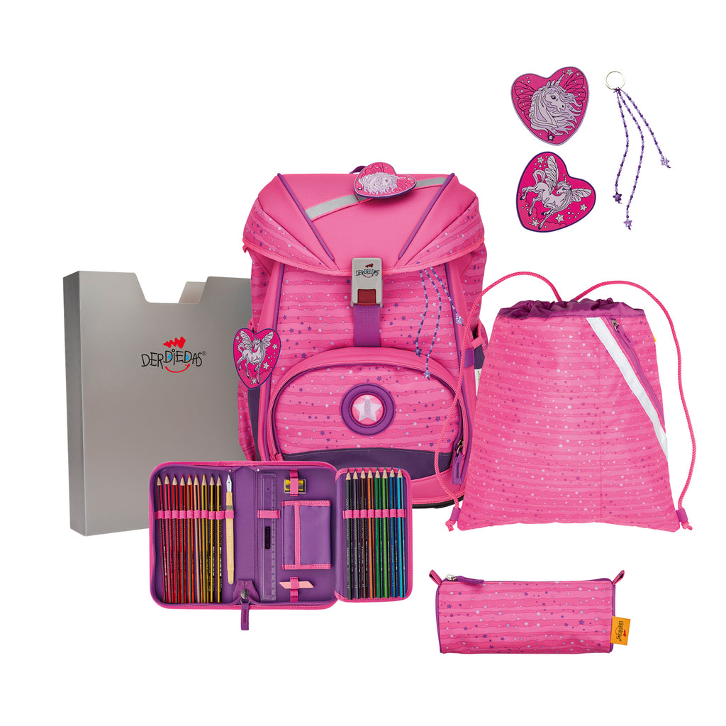 DerDieDas Schulranzen-Set Ergoflex Light, Pretty Unicorm